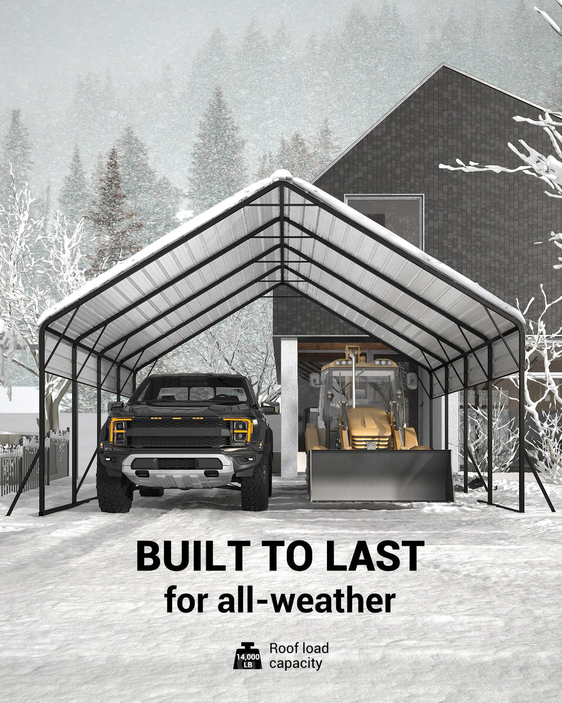 11x20x9 Ft Vertical Roof Metal Carport