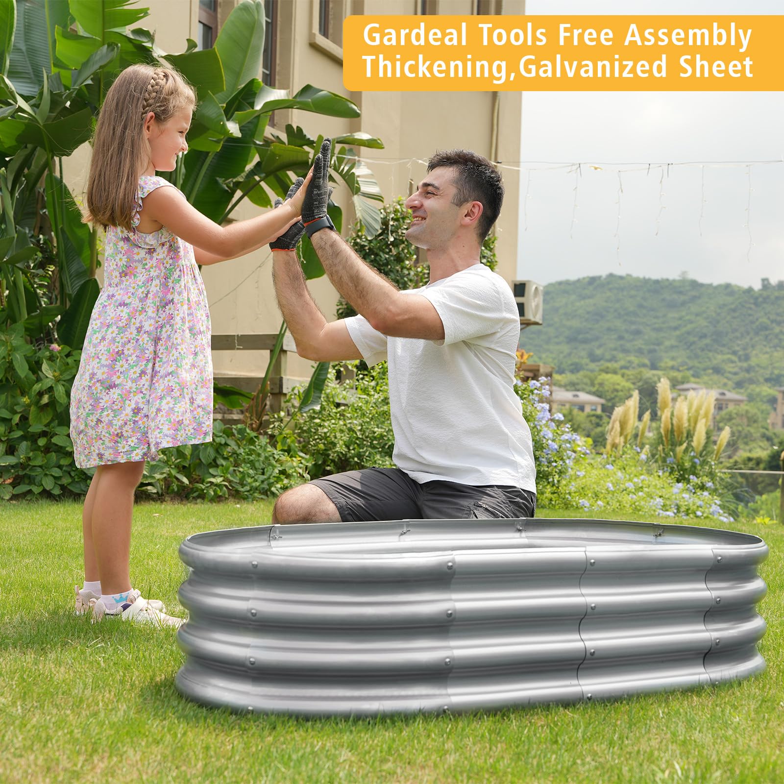 Galvanized Metal Raised Garden Bed Kit 2x2x1ft