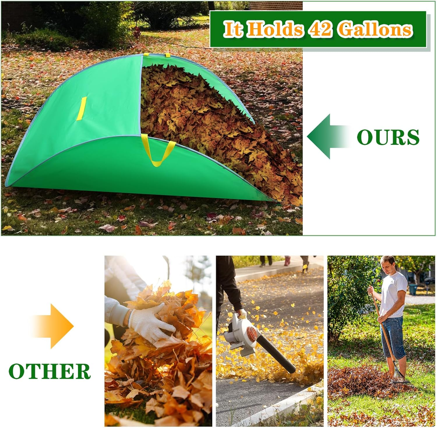 "Foldable Leaf Collector Bag" ✅