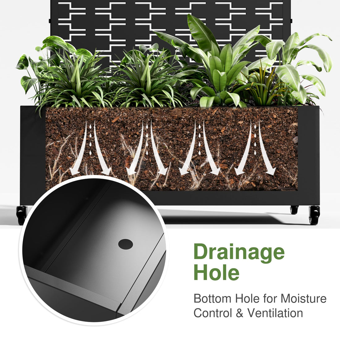 Casaphoria Metal Raised Garden Bed with Trellis