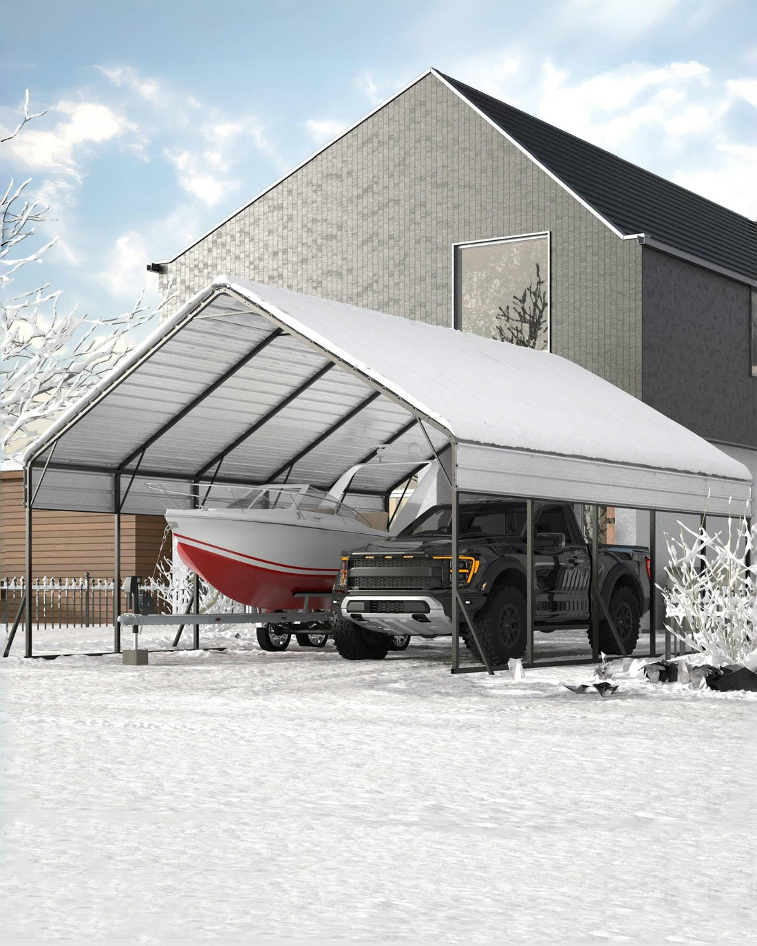 11x20x9 Ft Vertical Roof Metal Carport