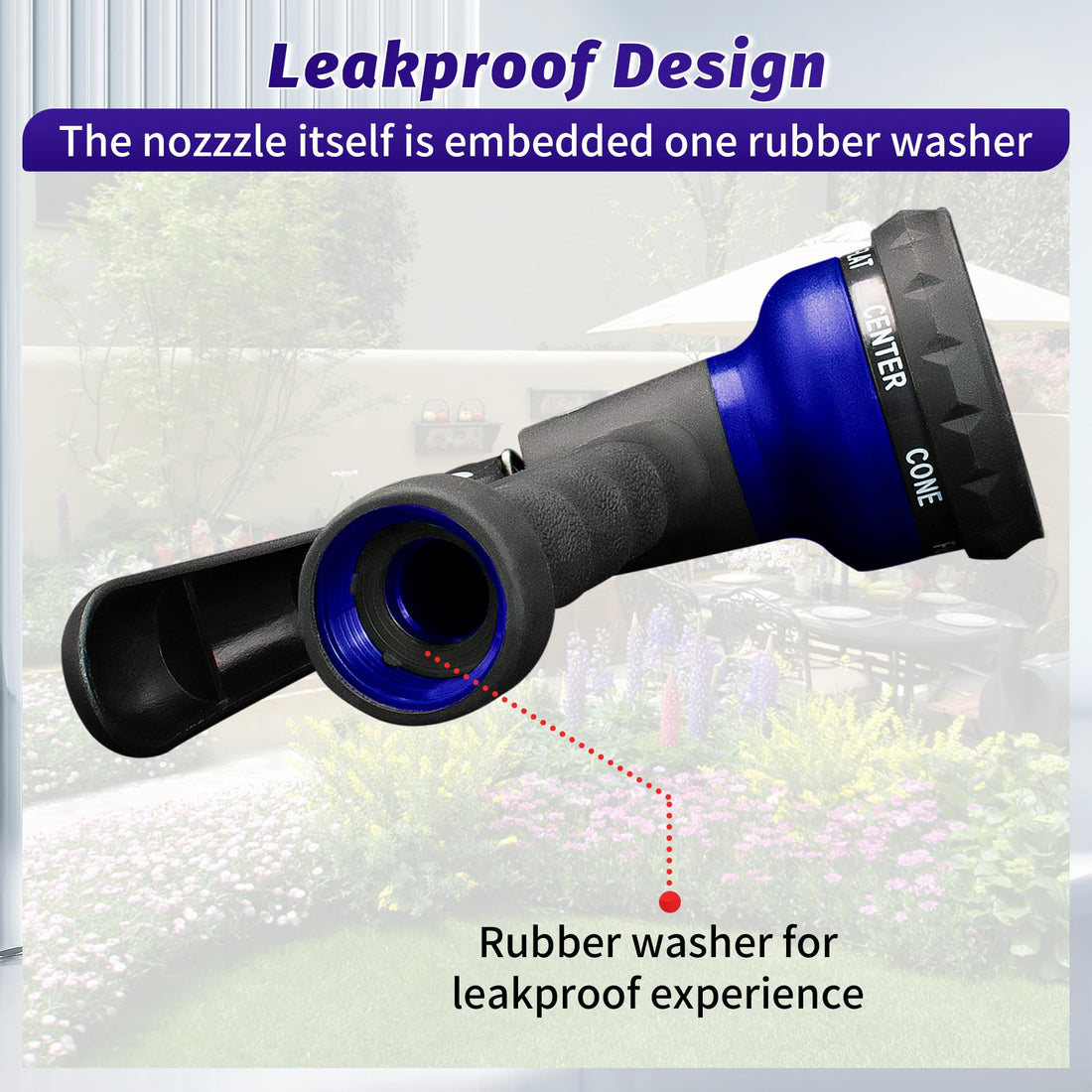 AUTOMAN Garden Hose Nozzle, 7-Pattern Spray