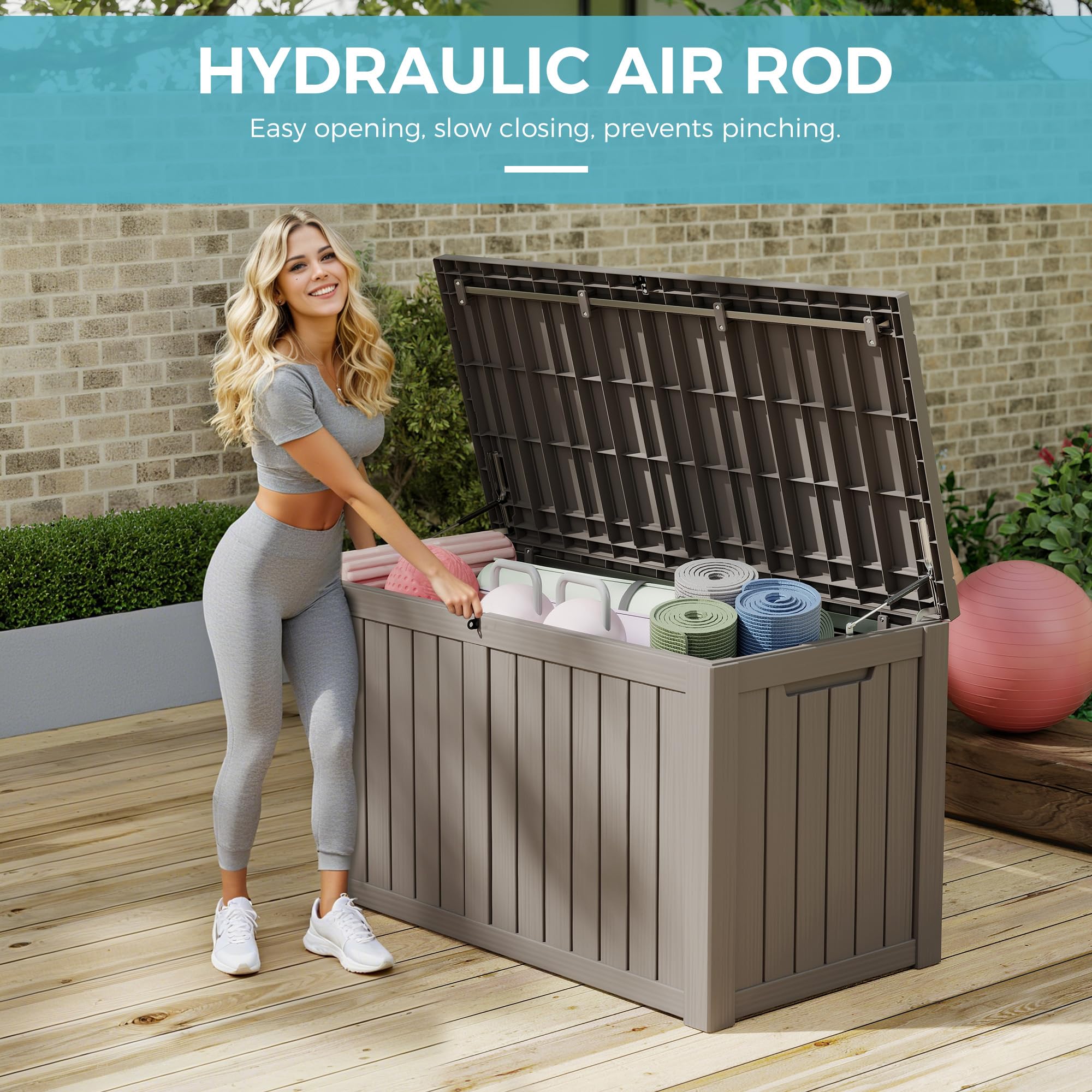 32-Gallon Resin Deck Box 2-Pack, Black