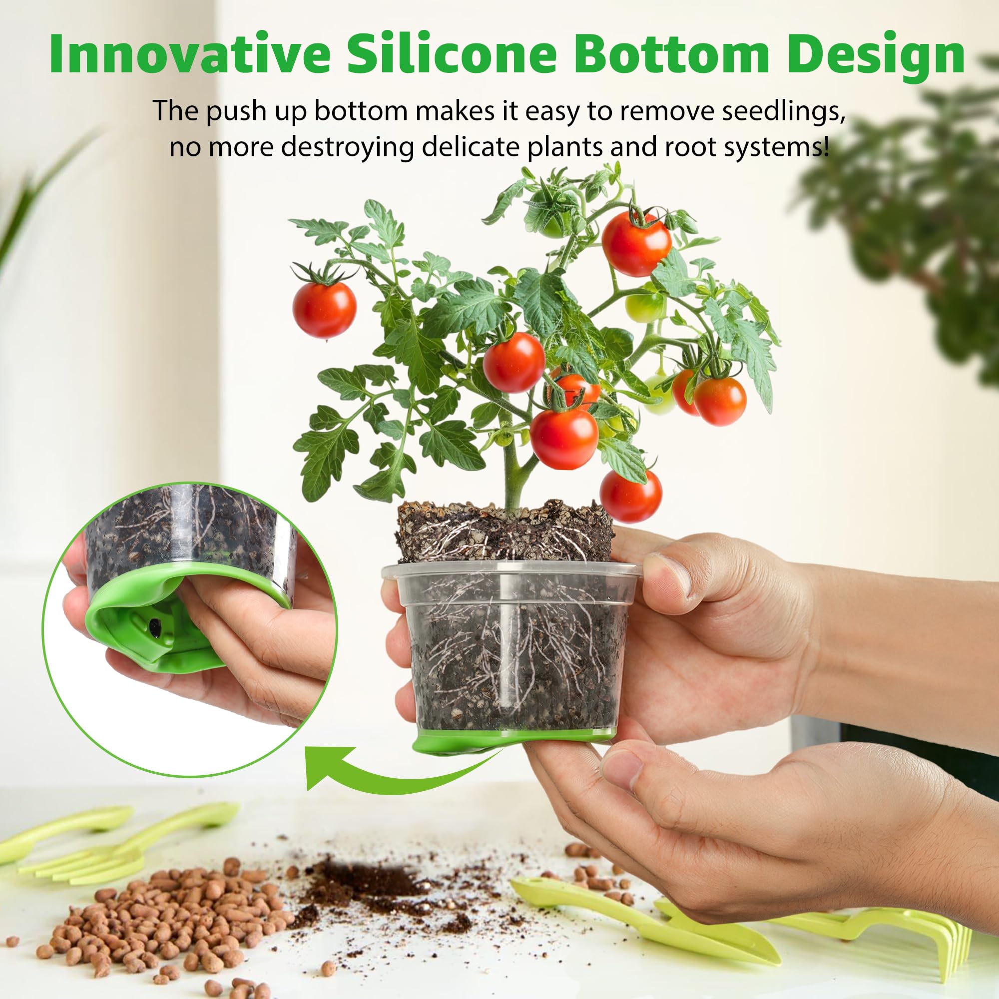 "30-Pack Clear Nursery Pots with Drainage"