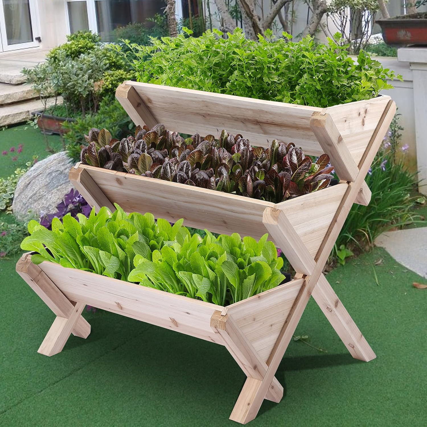 3-Tier Wooden Vertical Raised Garden Bed
