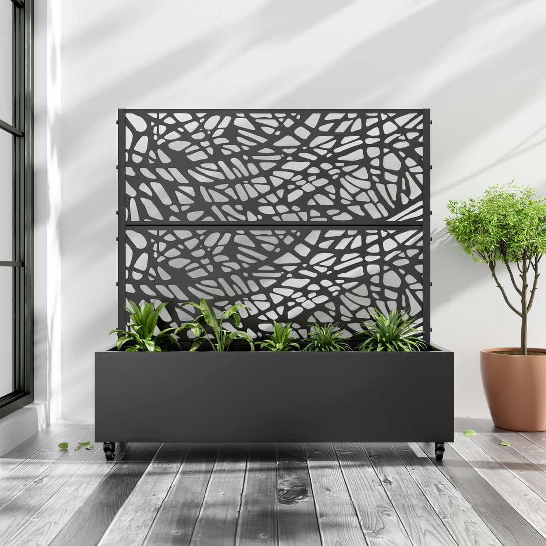 Casaphoria Metal Raised Garden Bed with Trellis