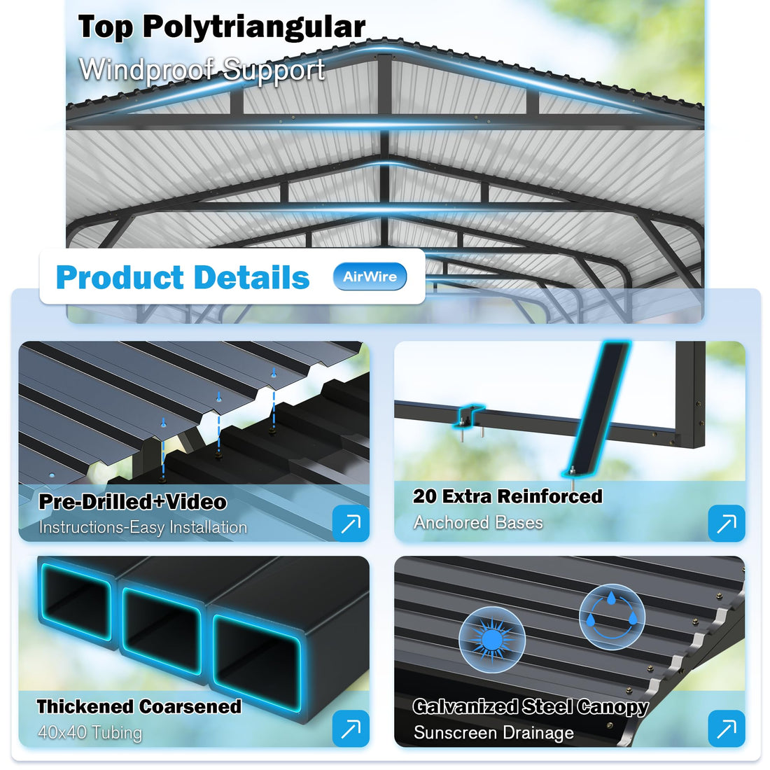 20x30 Ft Heavy-Duty Metal Carport