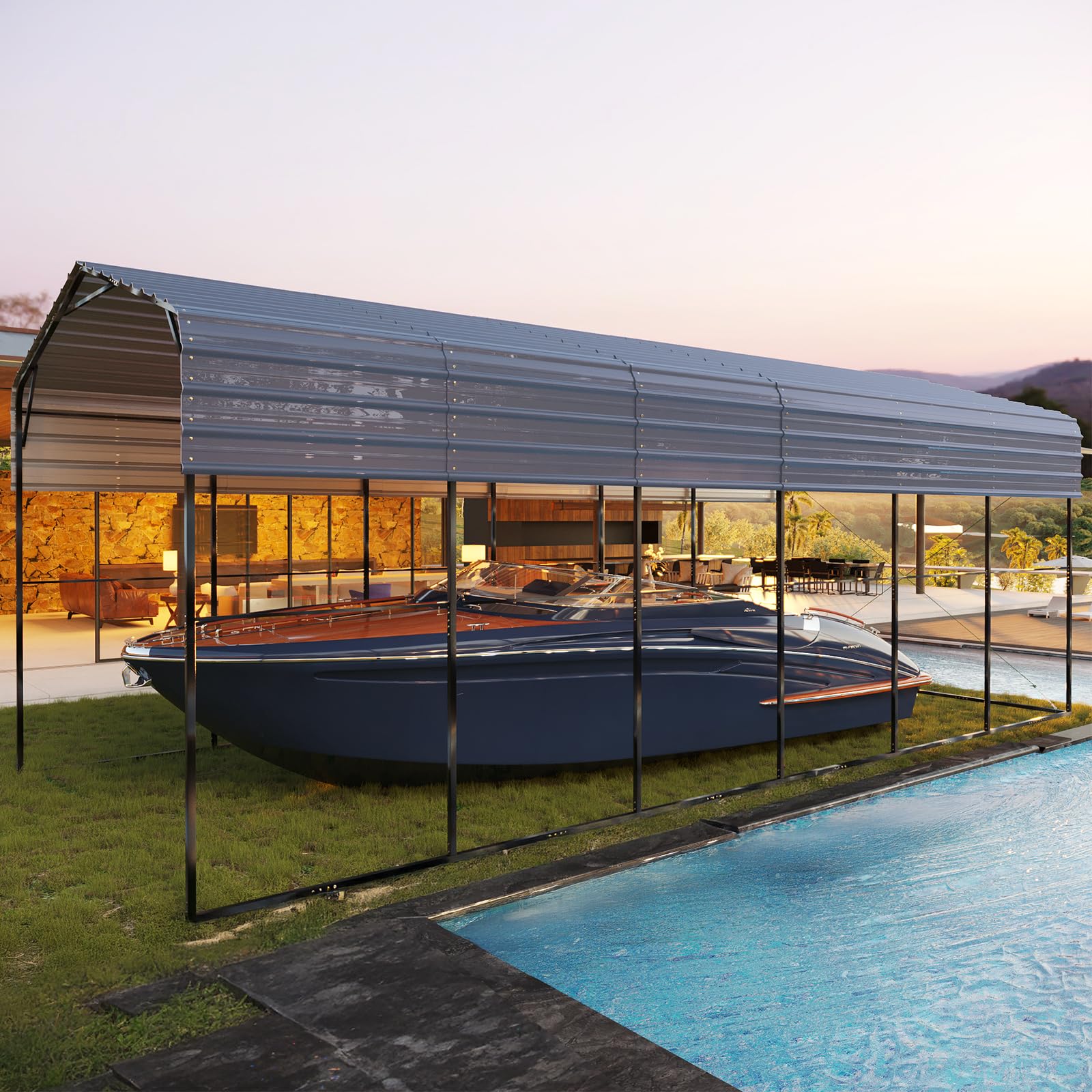 EROMMY 20x30 Ft Heavy-Duty Metal Carport