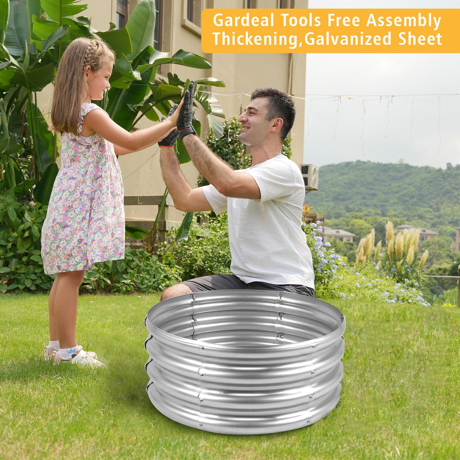 Galvanized Metal Raised Garden Bed Kit 2x2x1ft