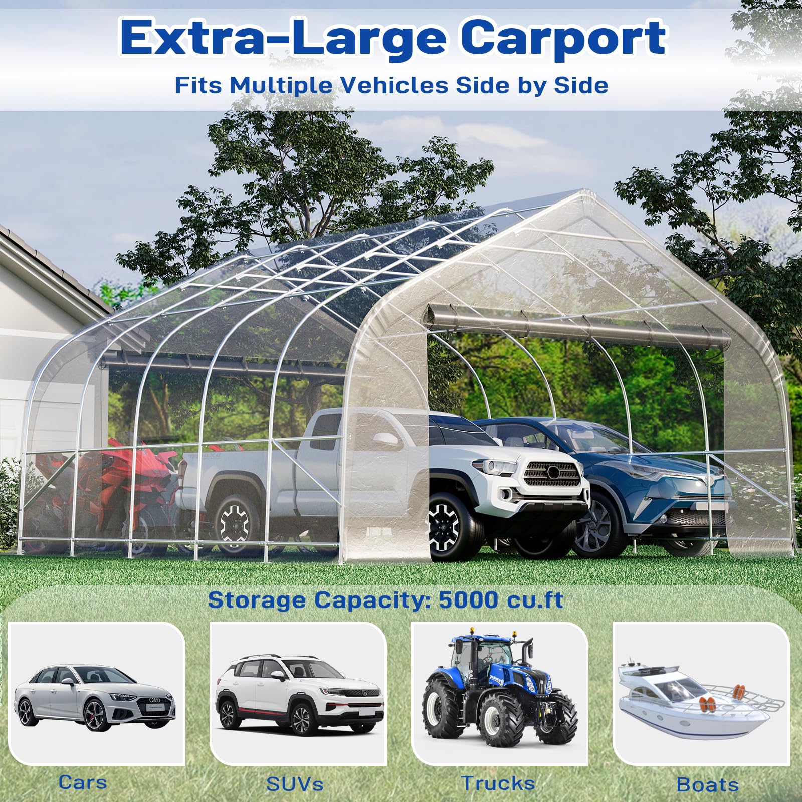 20x30 Ft EROMMY Heavy-Duty Carport
