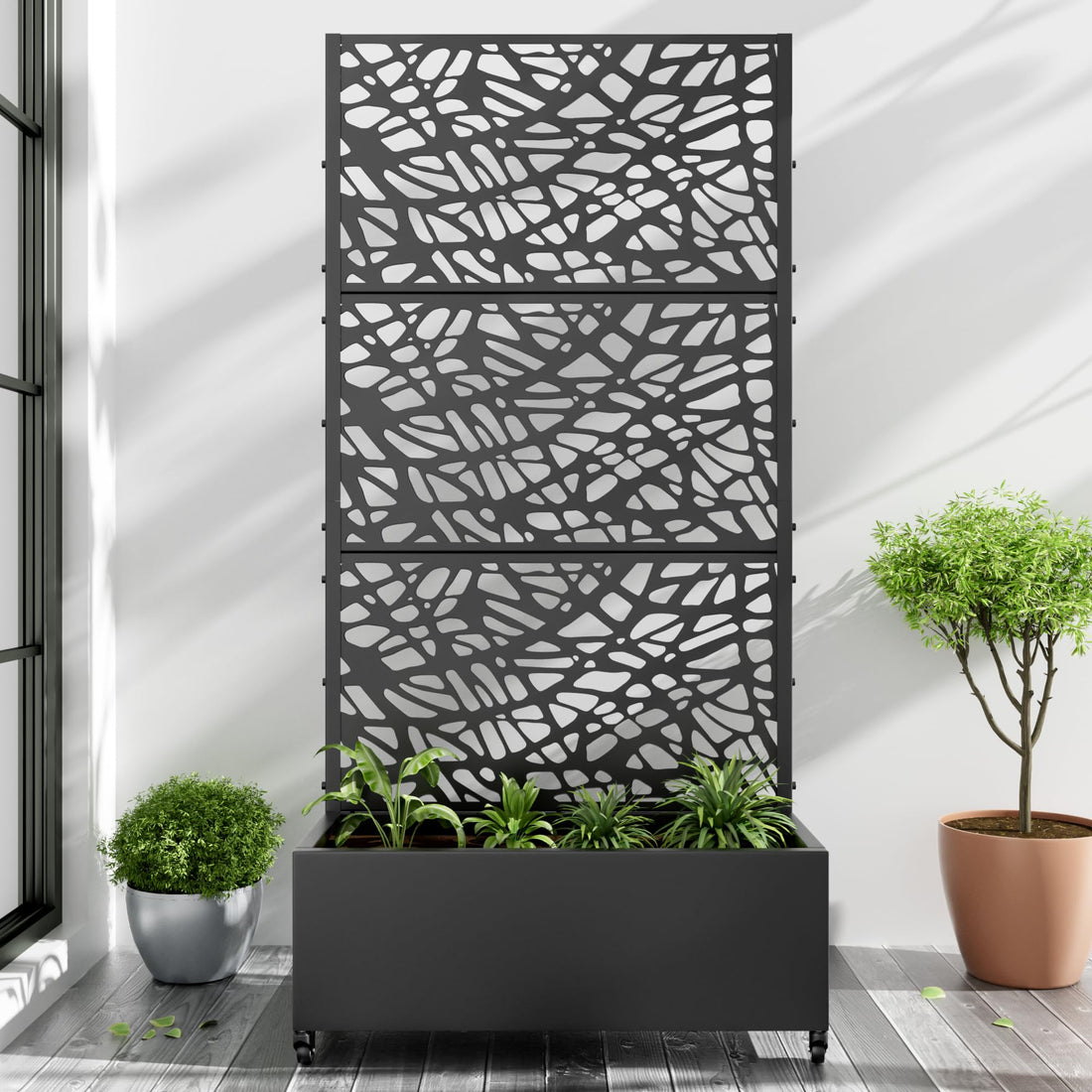 Casaphoria Metal Raised Garden Bed with Trellis