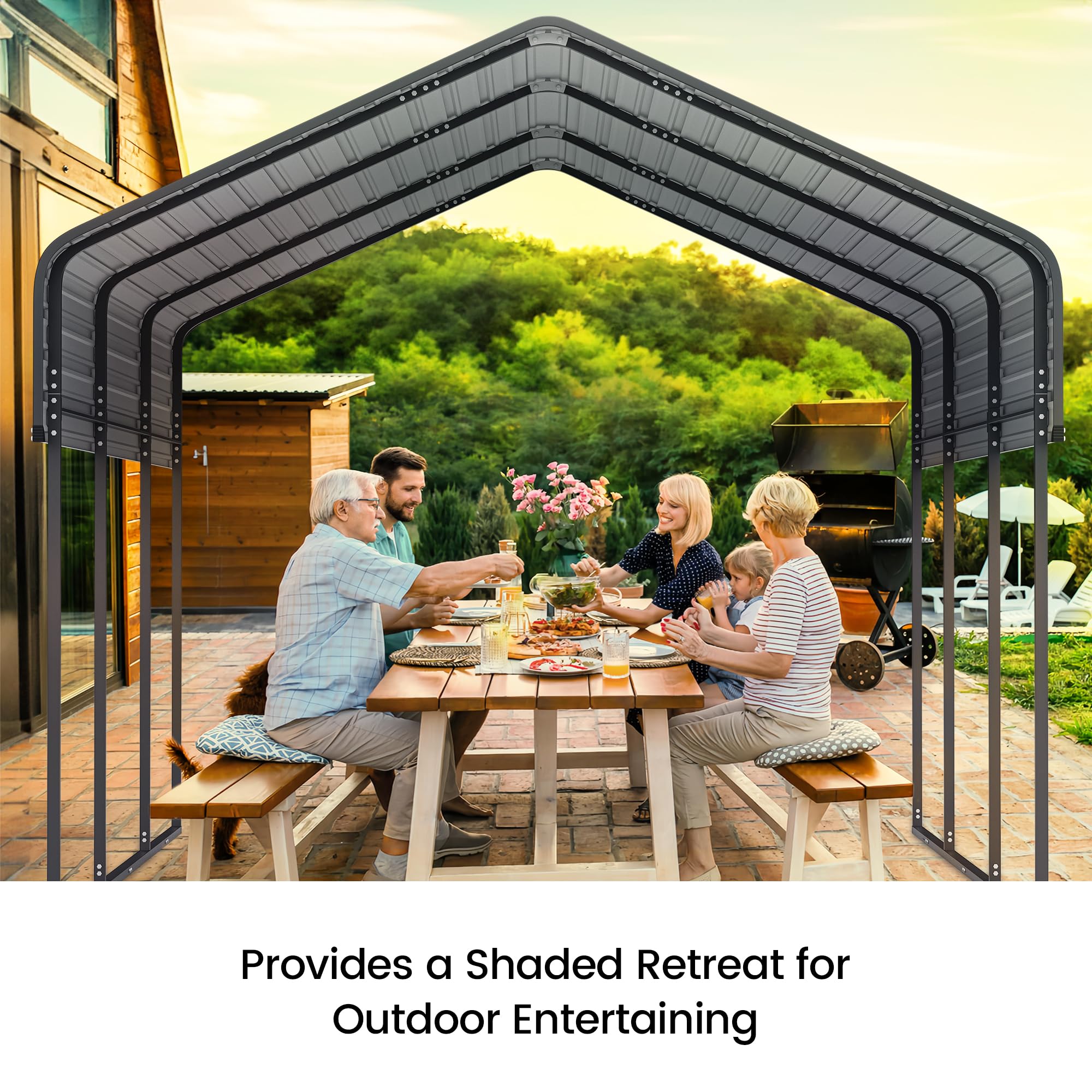 12x20 Ft Real Relax Heavy-Duty Carport