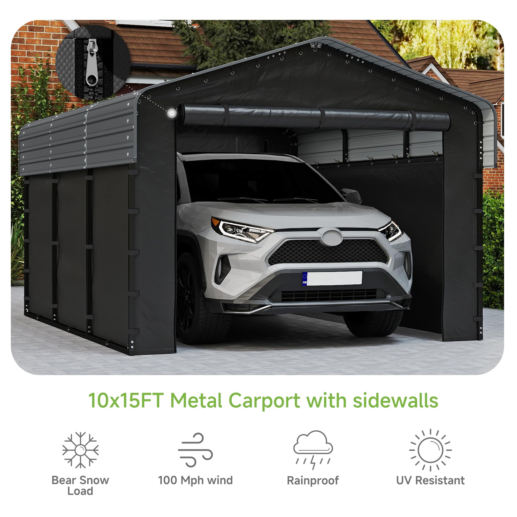 12x20 Ft Real Relax Heavy-Duty Carport
