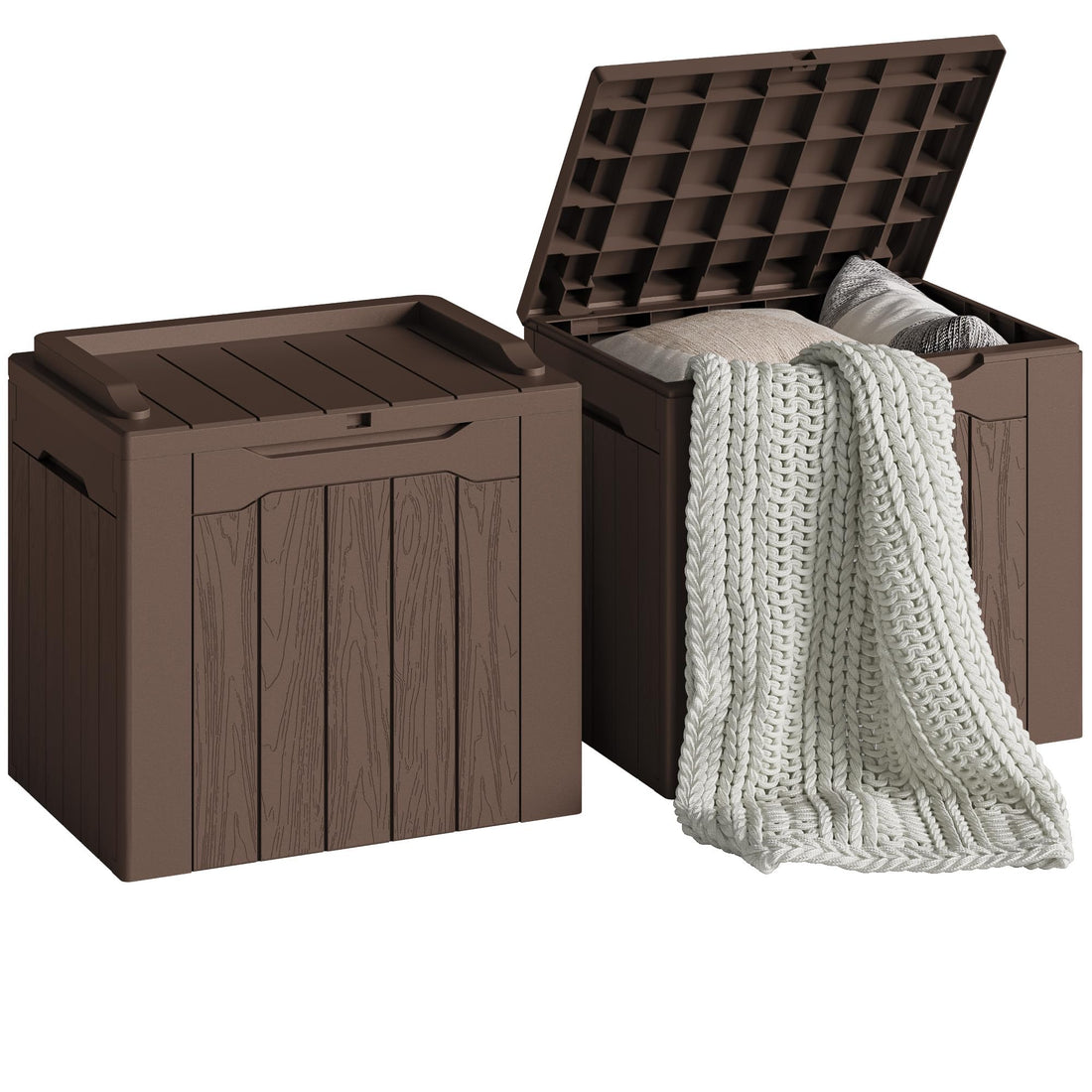 Devoko 30-Gallon Resin Deck Storage Box, Black