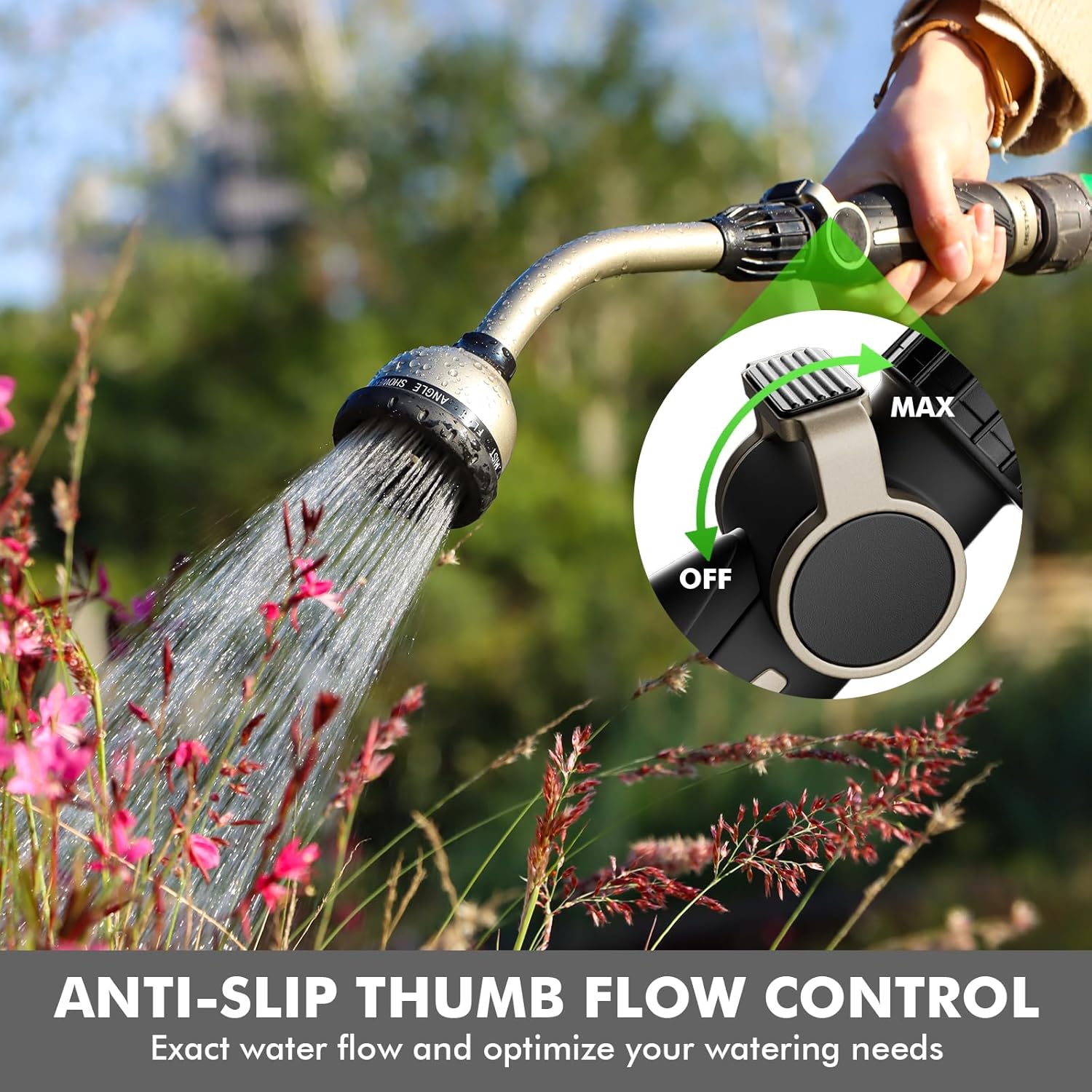 RESTMO Metal Hose Wand with Thumb Control