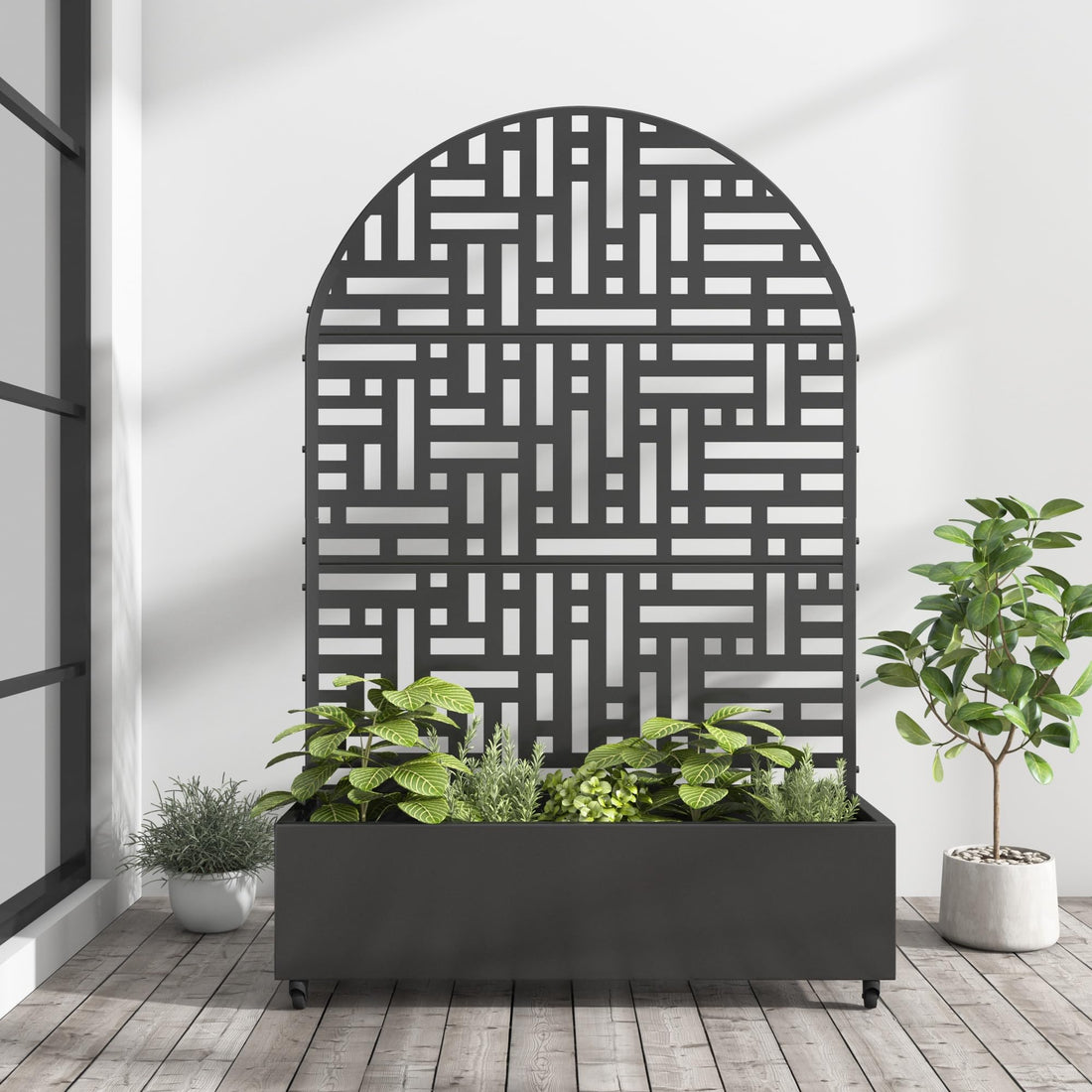 Casaphoria Metal Raised Garden Bed with Trellis