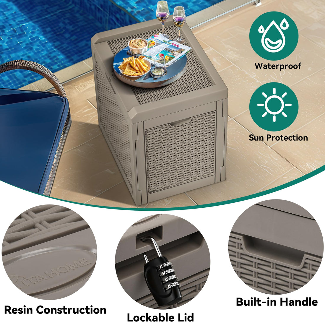 YITAHOME 260-Gallon Double-Wall Deck Box