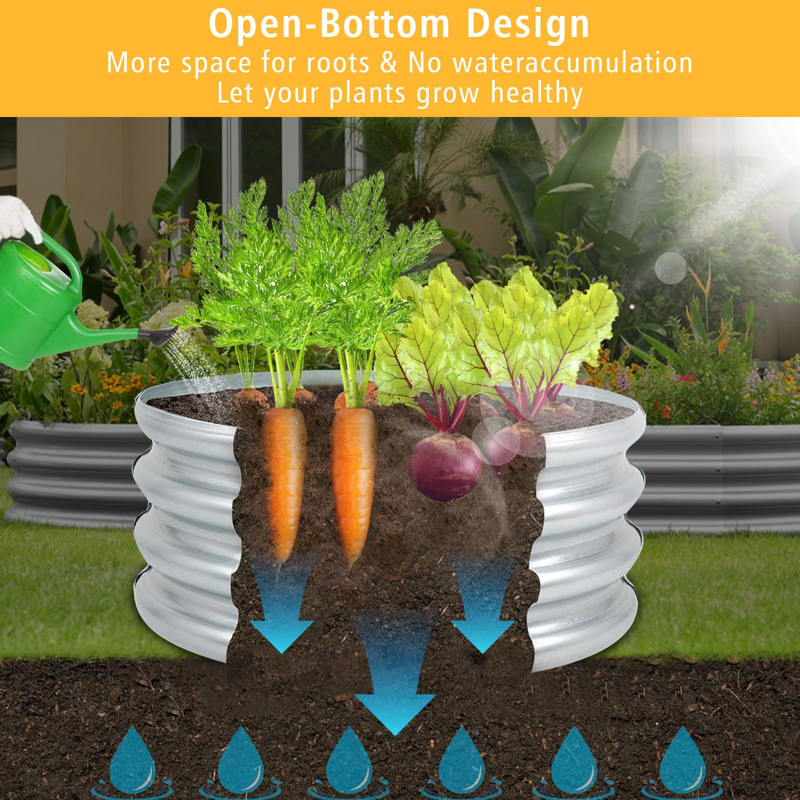 Galvanized Metal Raised Garden Bed Kit 2x2x1ft