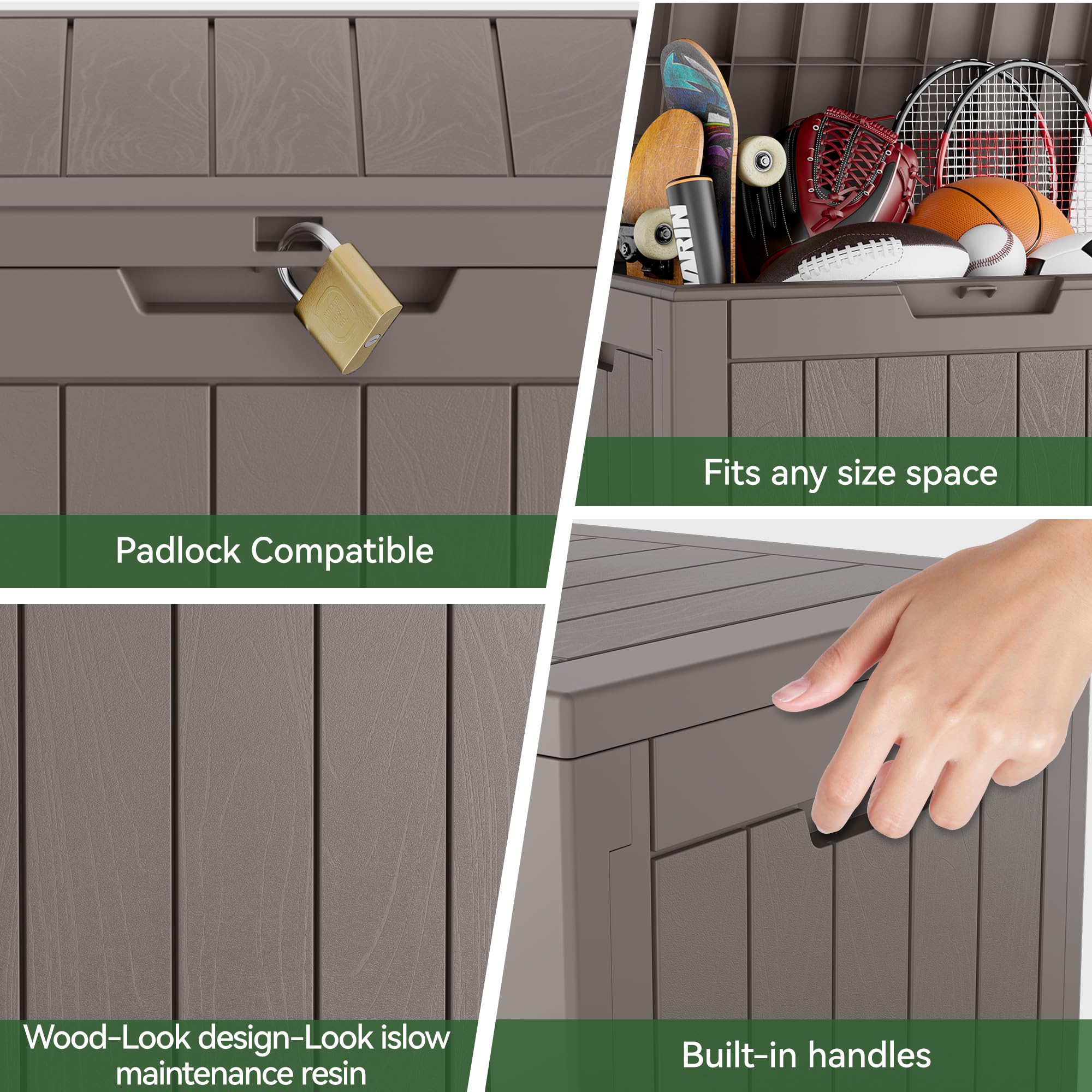 32-Gallon Resin Deck Box 2-Pack, Black