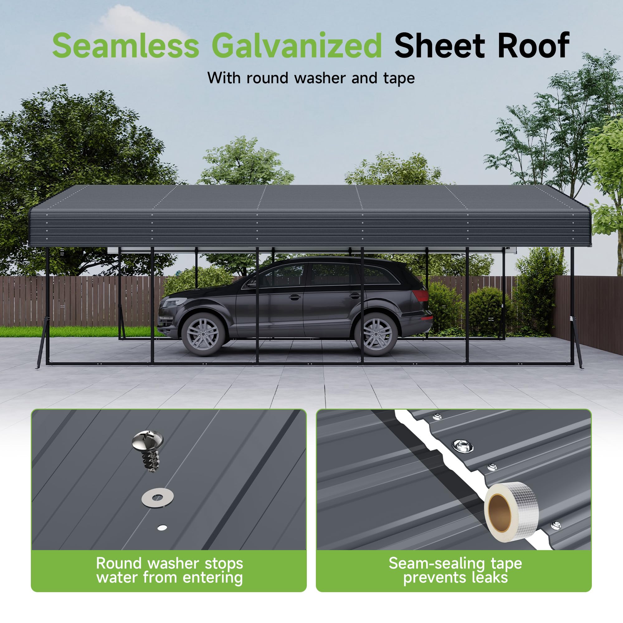 12x20 Ft Real Relax Heavy-Duty Carport