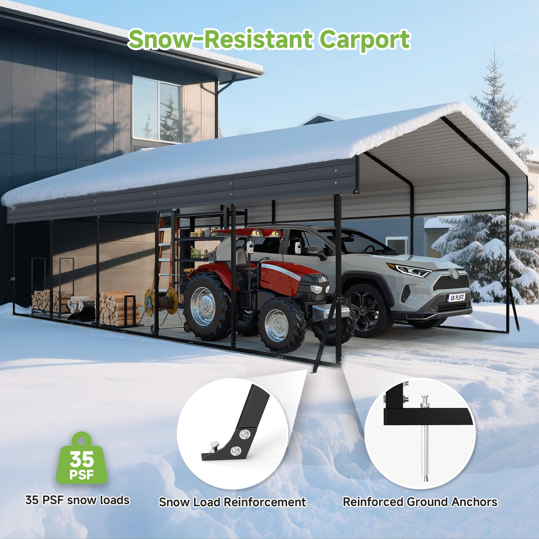 12x20 Ft Real Relax Heavy-Duty Carport
