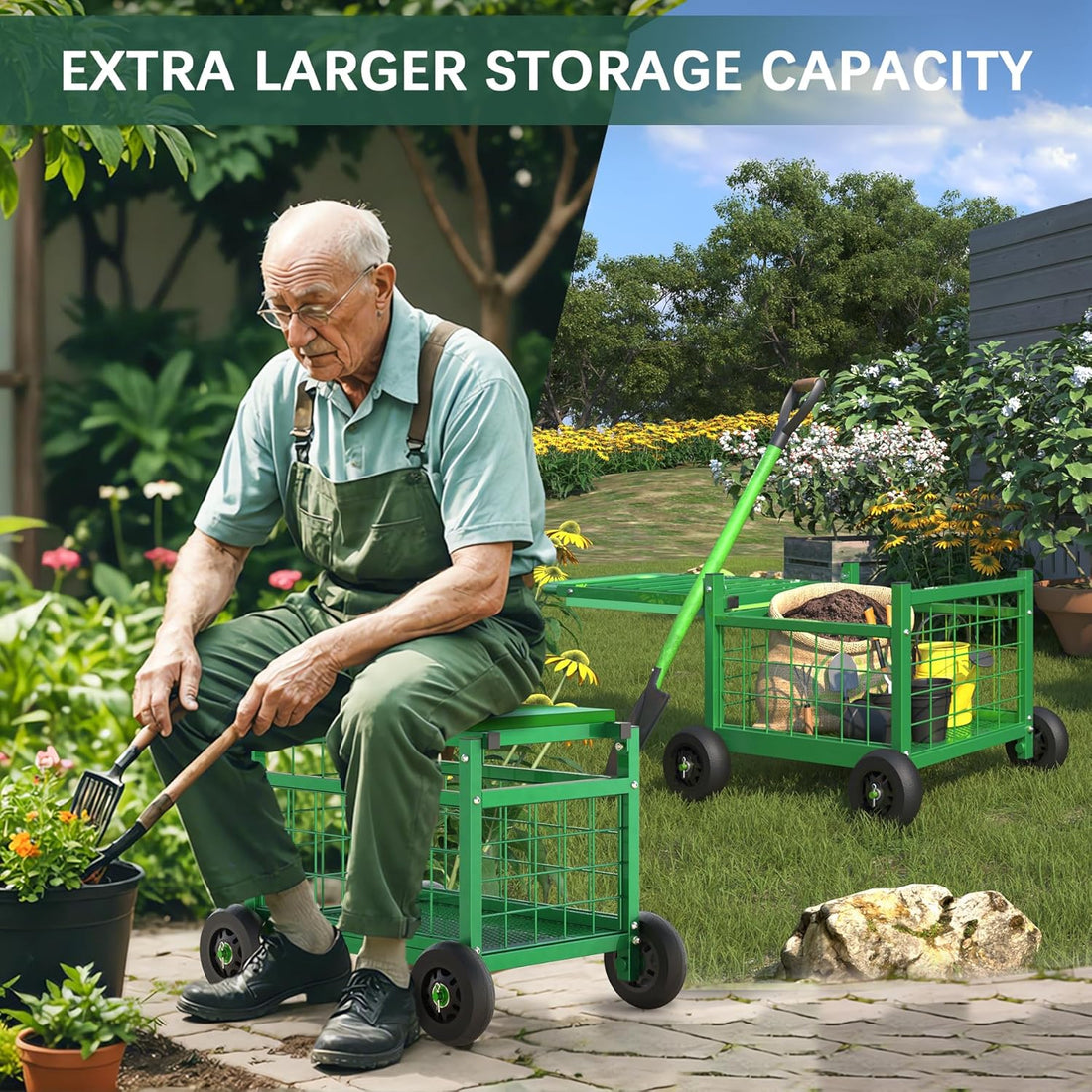 "FLINTER Garden Cart with Seat"
