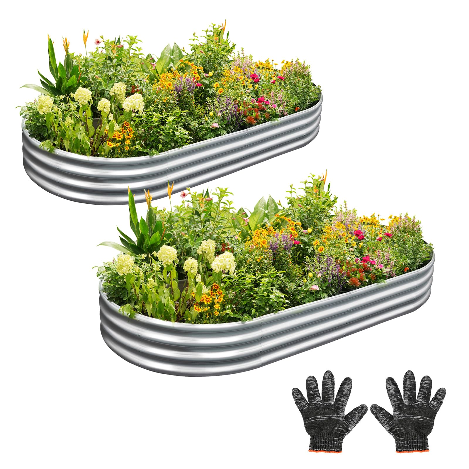 Galvanized Metal Raised Garden Bed Kit 2x2x1ft