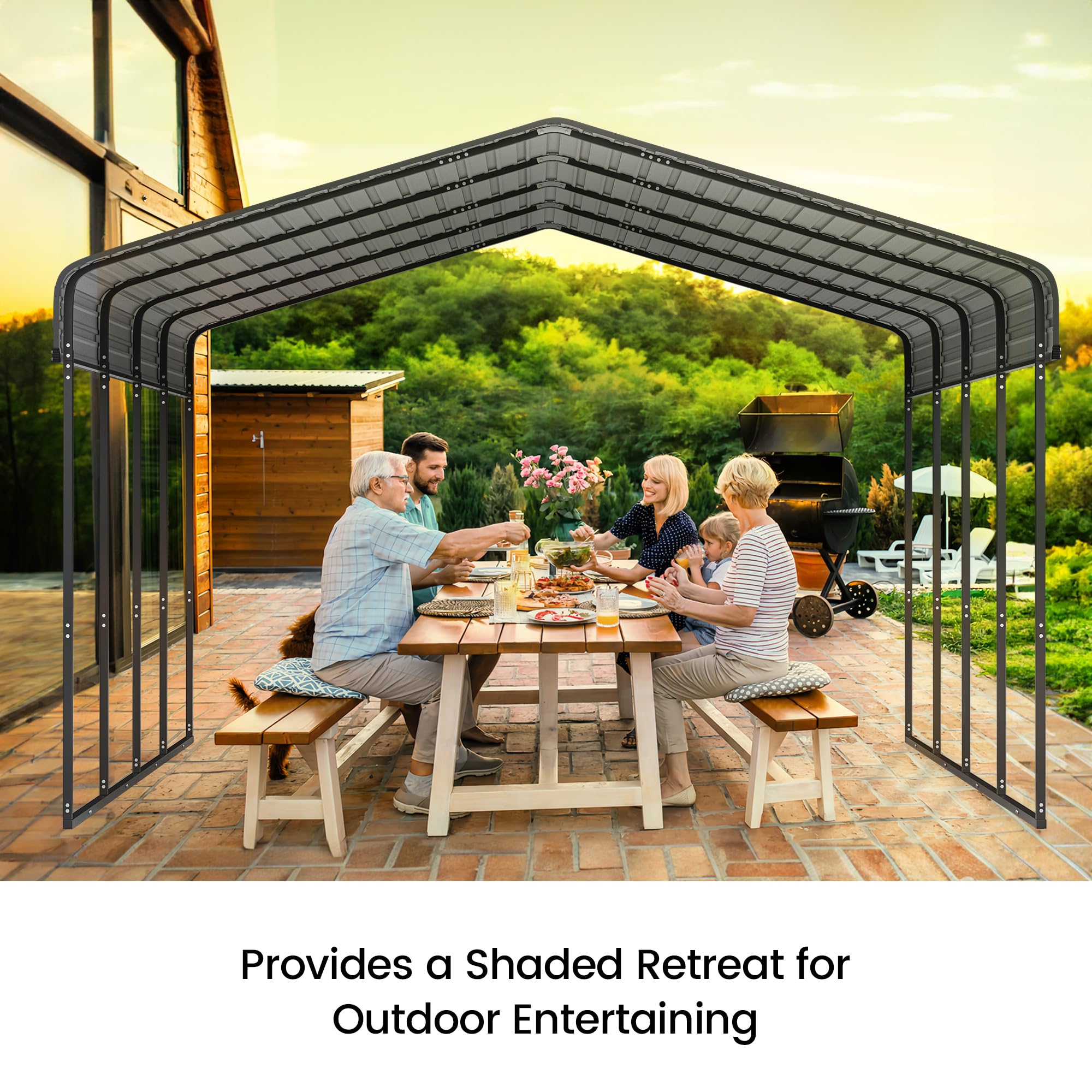 12x20 Ft Real Relax Heavy-Duty Carport