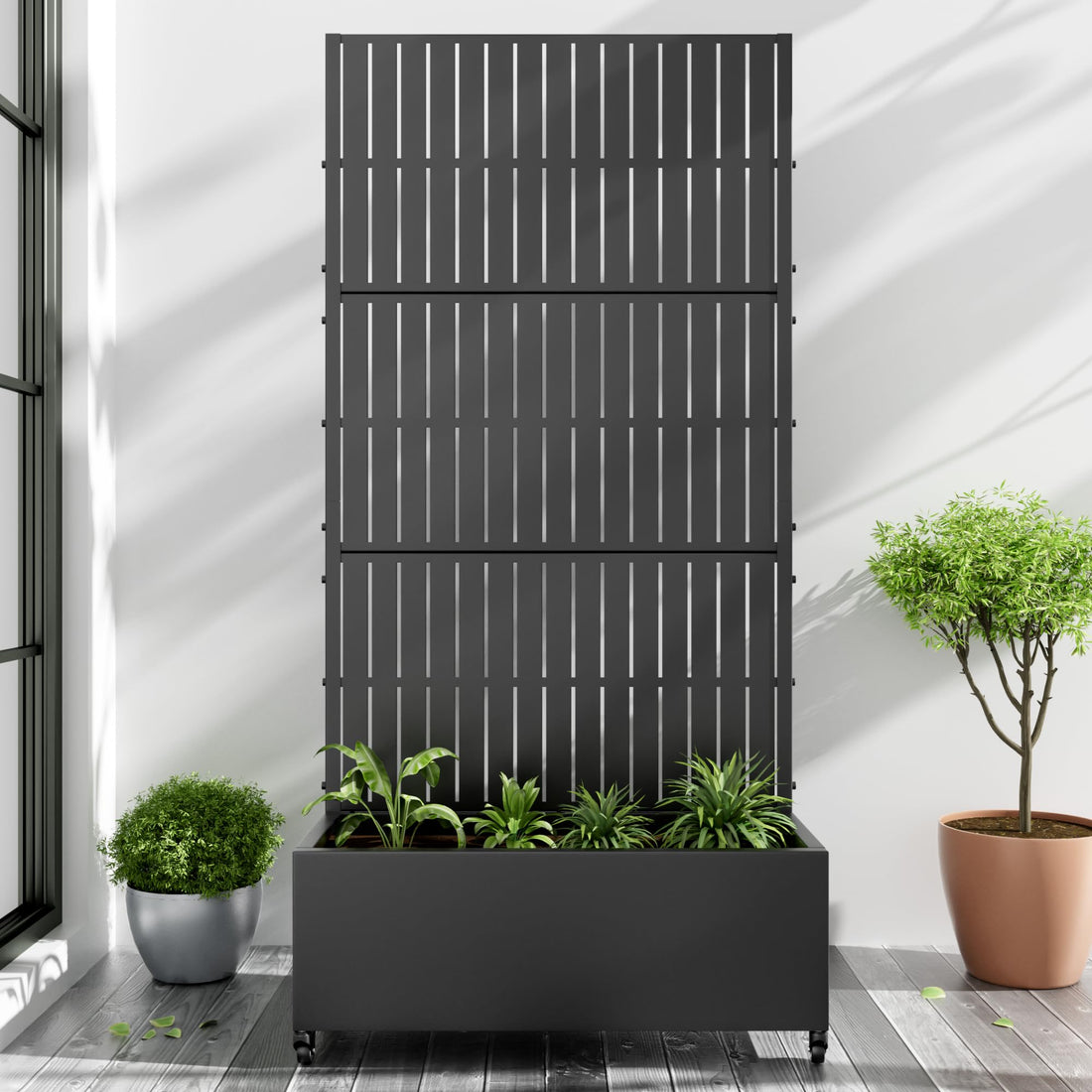 Casaphoria Metal Raised Garden Bed with Trellis
