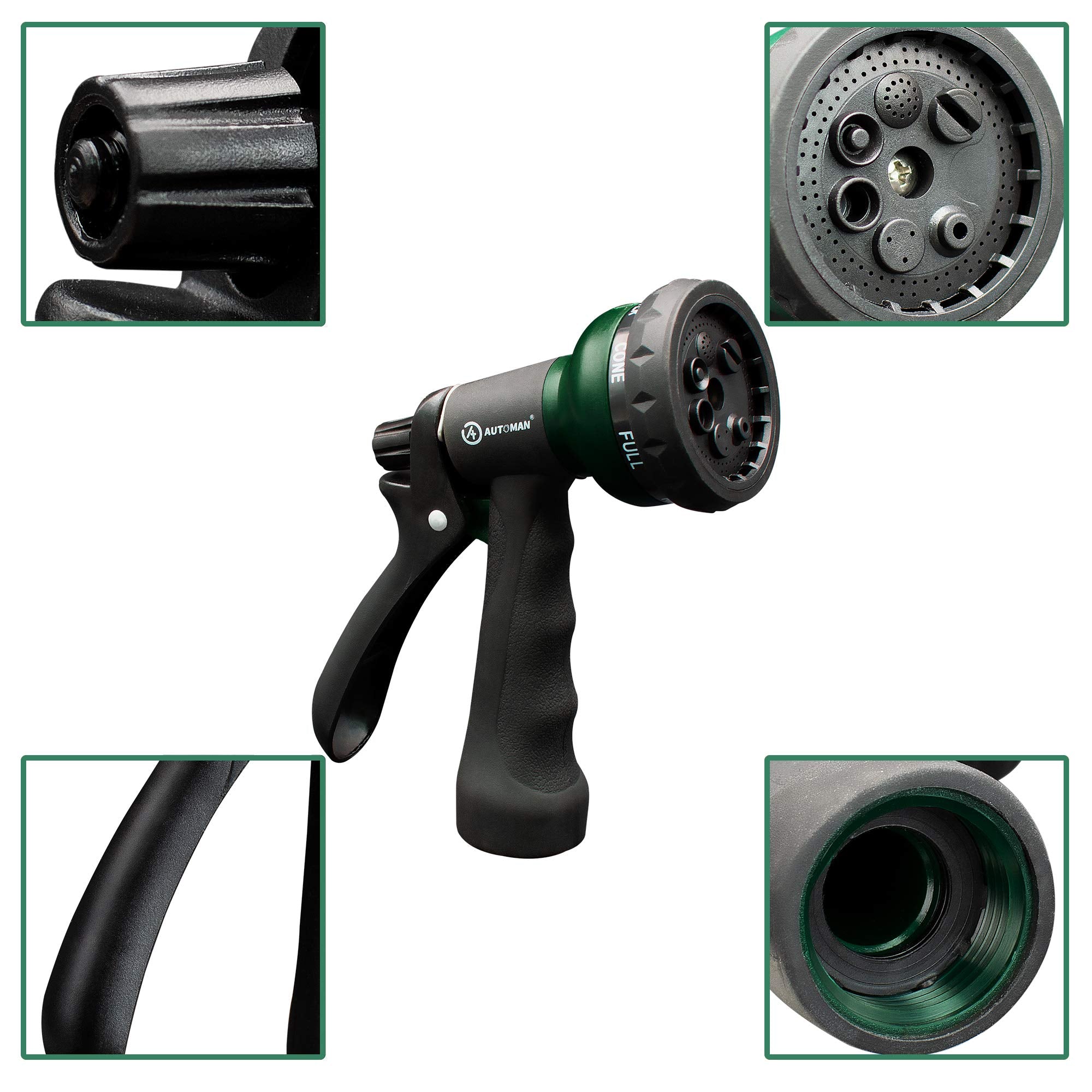 AUTOMAN Garden Hose Nozzle, 7-Pattern Spray