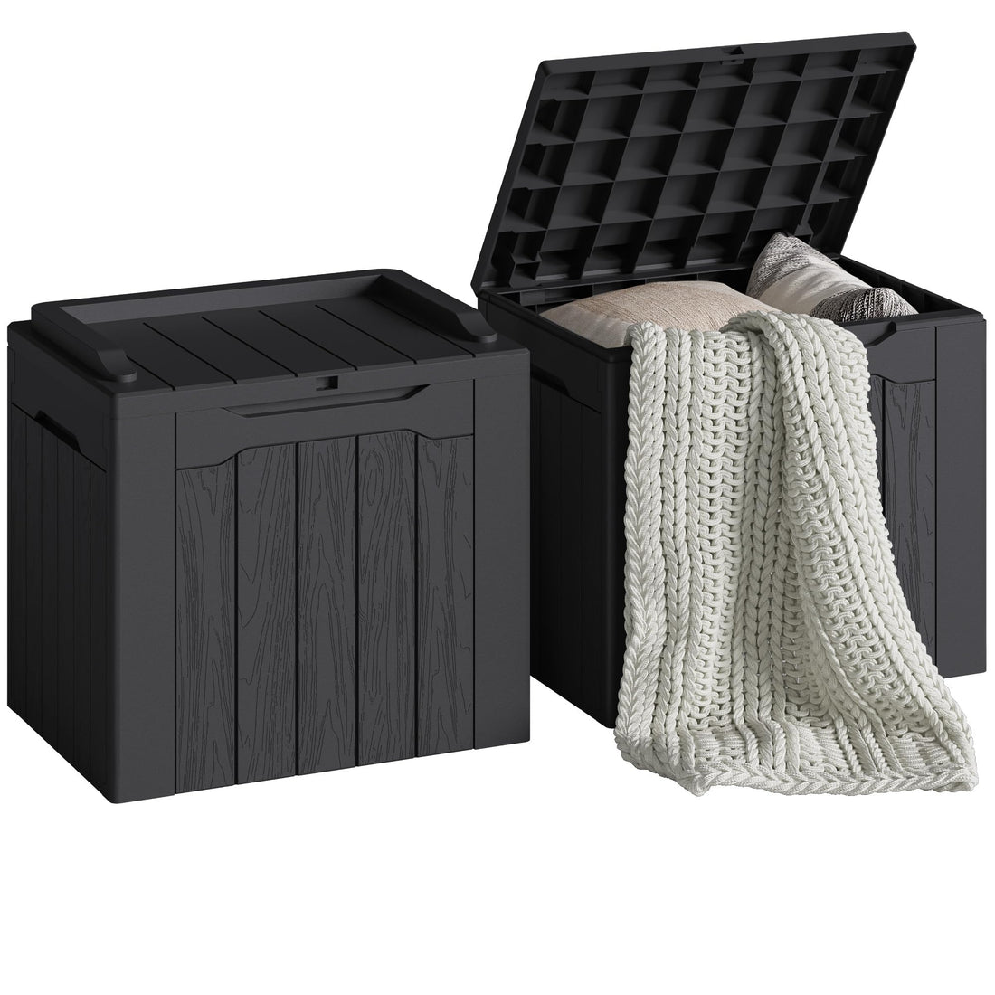 Devoko 30-Gallon Resin Deck Storage Box, Black