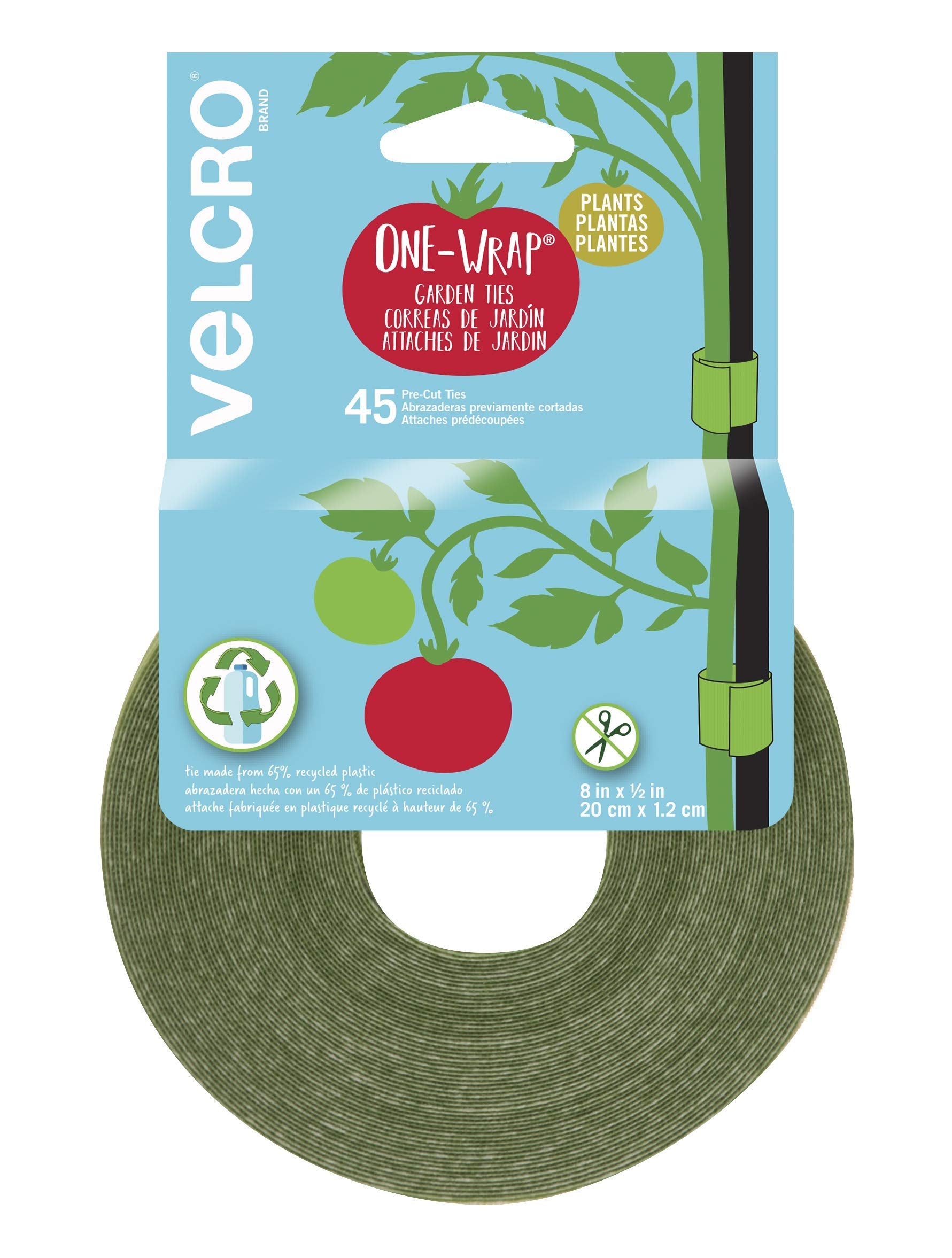VELCRO Plant Ties, 75ft Green Tape