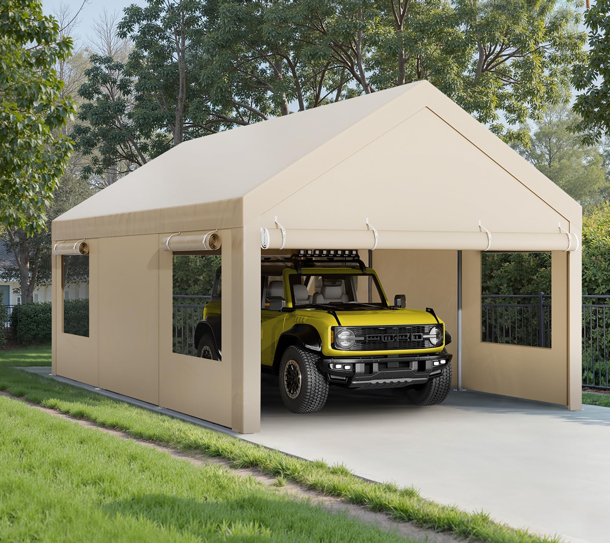 12x20 Ft Walsunny Heavy-Duty Carport