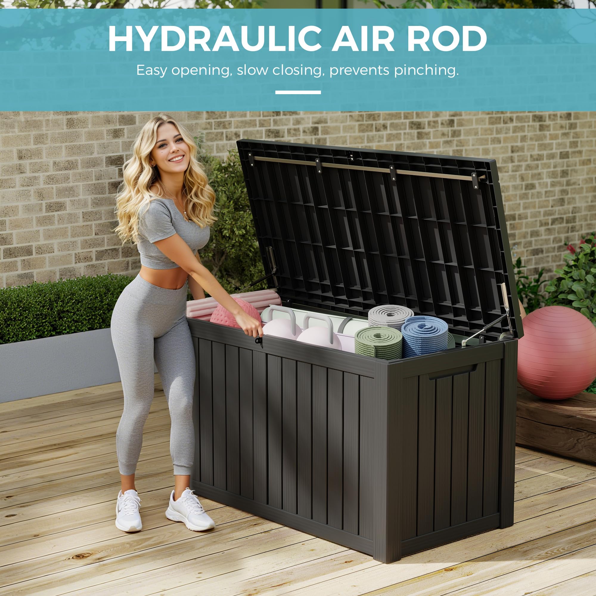 32-Gallon Resin Deck Box 2-Pack, Black