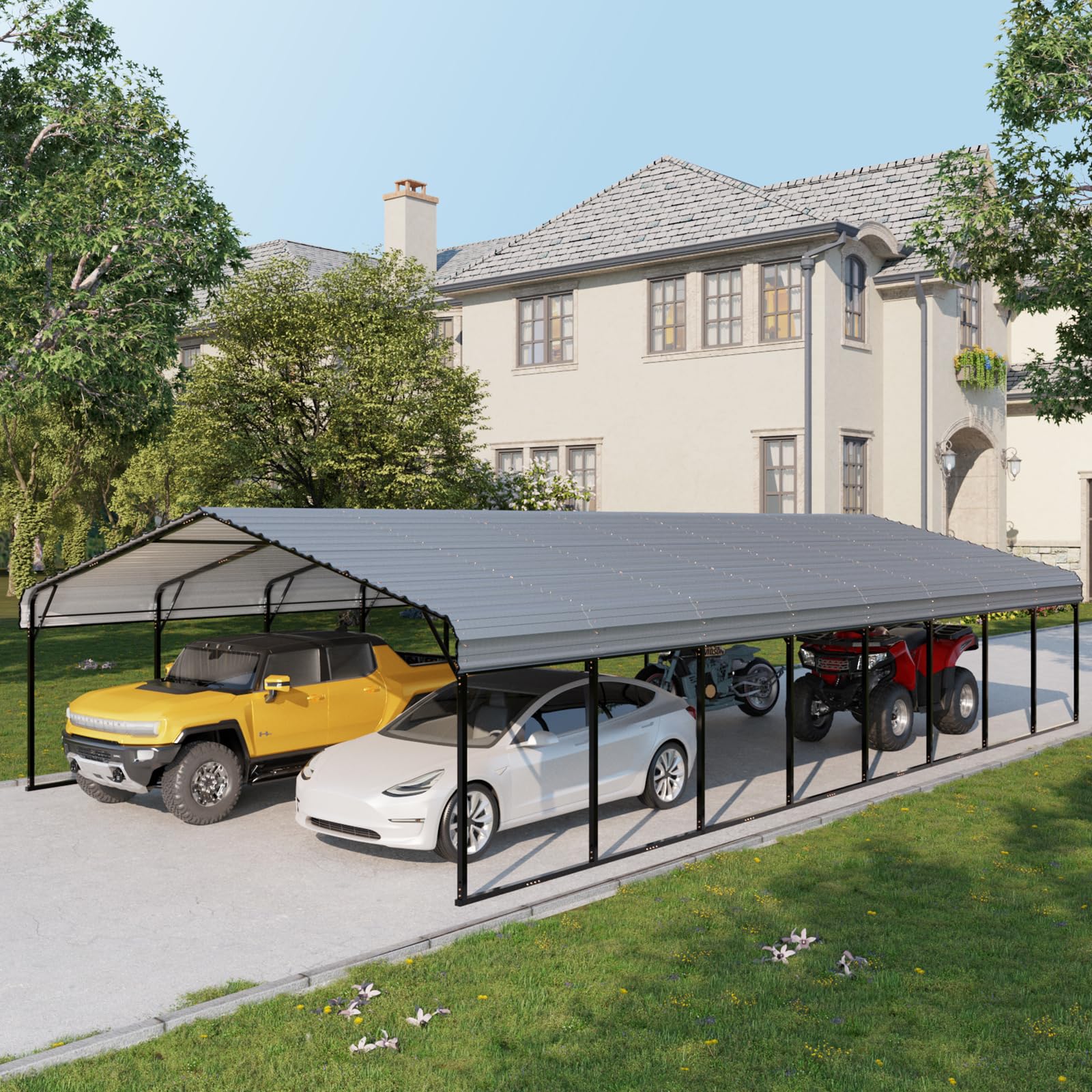 EROMMY 20x30 Ft Heavy-Duty Metal Carport