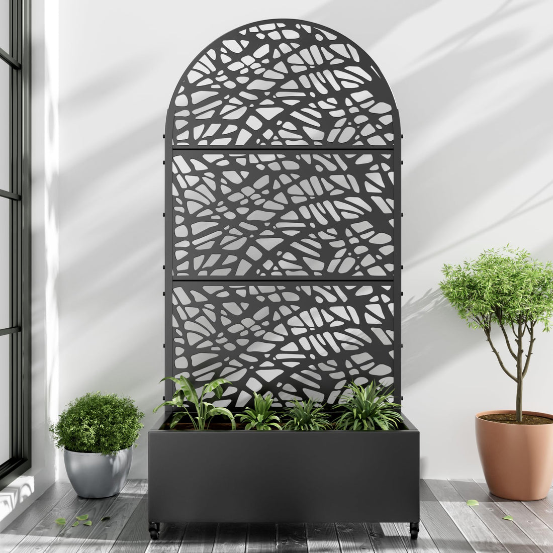 Casaphoria Metal Raised Garden Bed with Trellis
