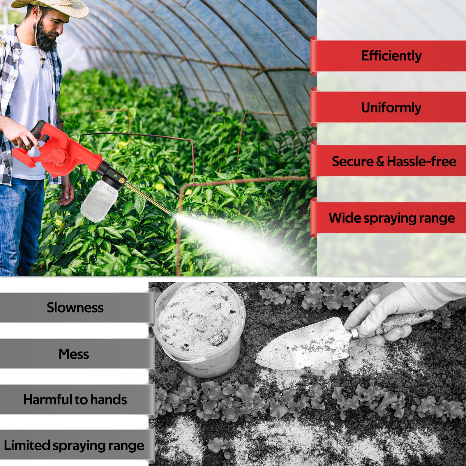 Rozlchar Electric Dust Applicator, 1L, Milwaukee 18V Compatible