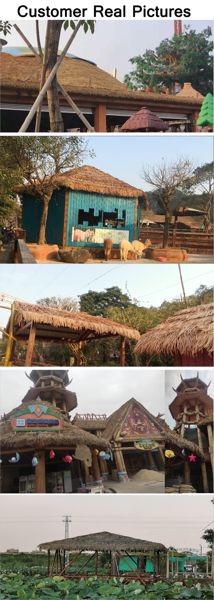 Duck Blind Grass Tiki Thatch Roof, 4pcs