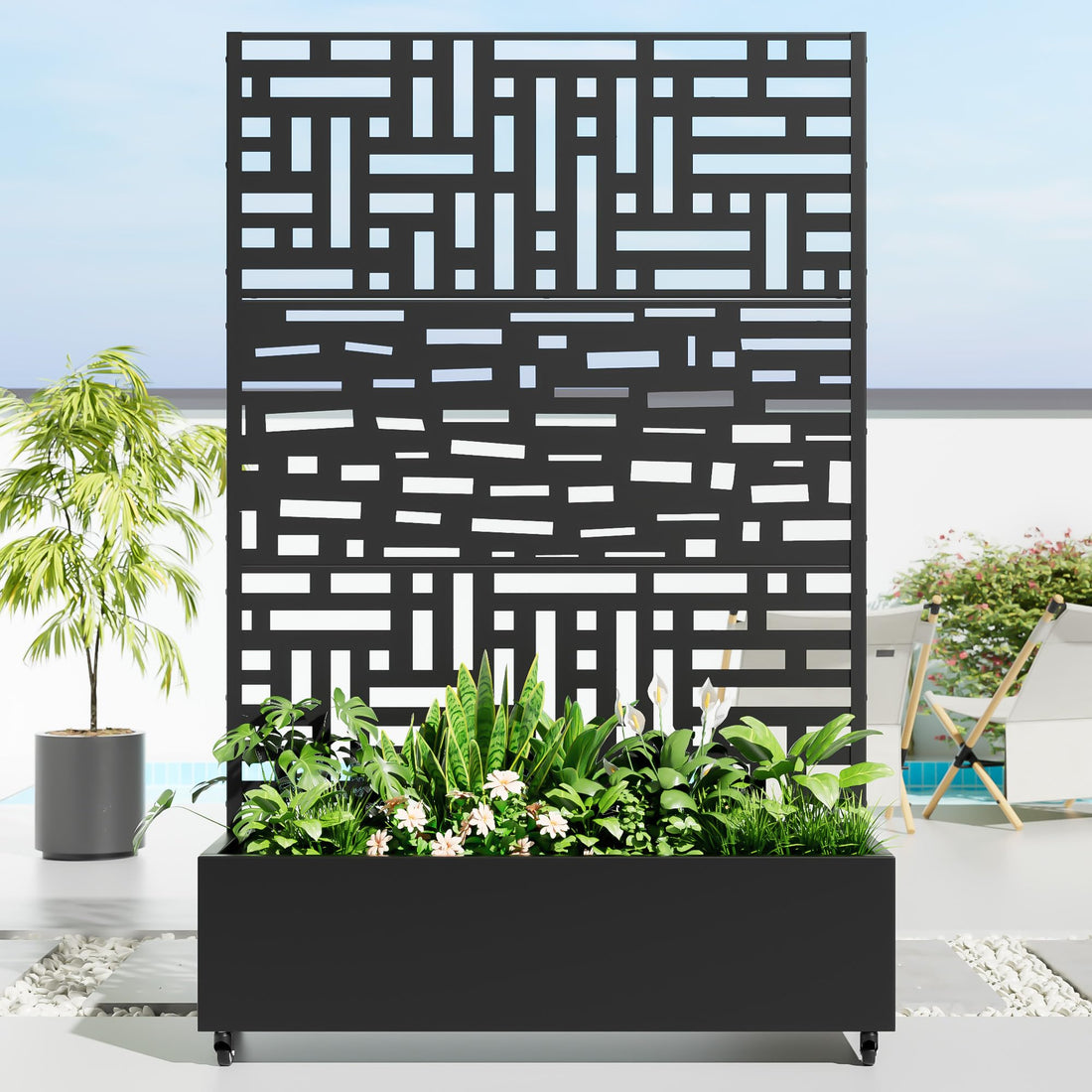 Casaphoria Metal Raised Garden Bed with Trellis