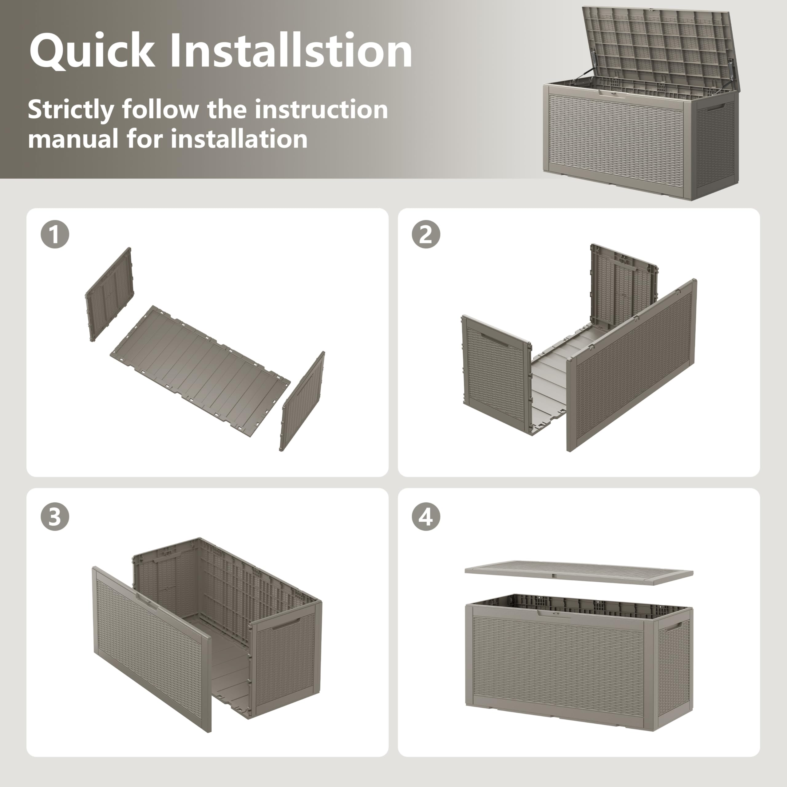 32-Gallon Resin Deck Box 2-Pack, Black