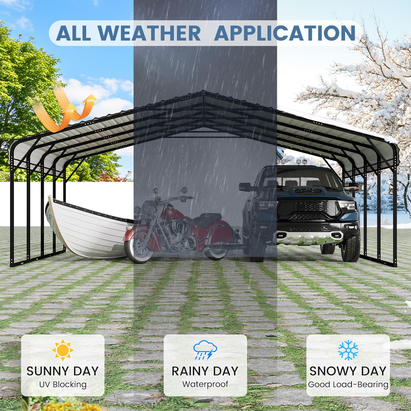 EROMMY 20x30 Ft Heavy-Duty Metal Carport