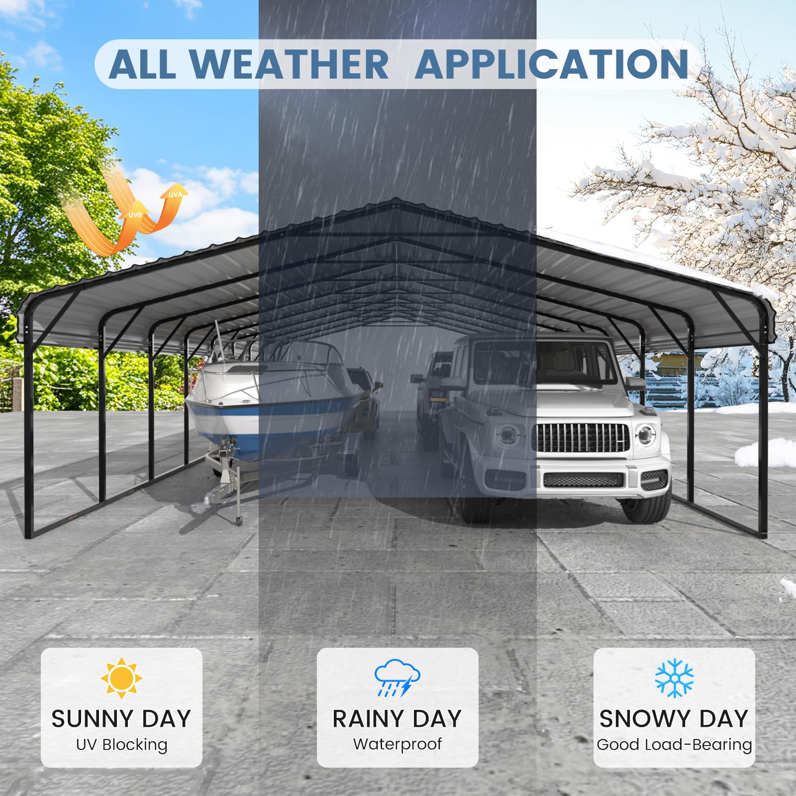 EROMMY 20x30 Ft Heavy-Duty Metal Carport