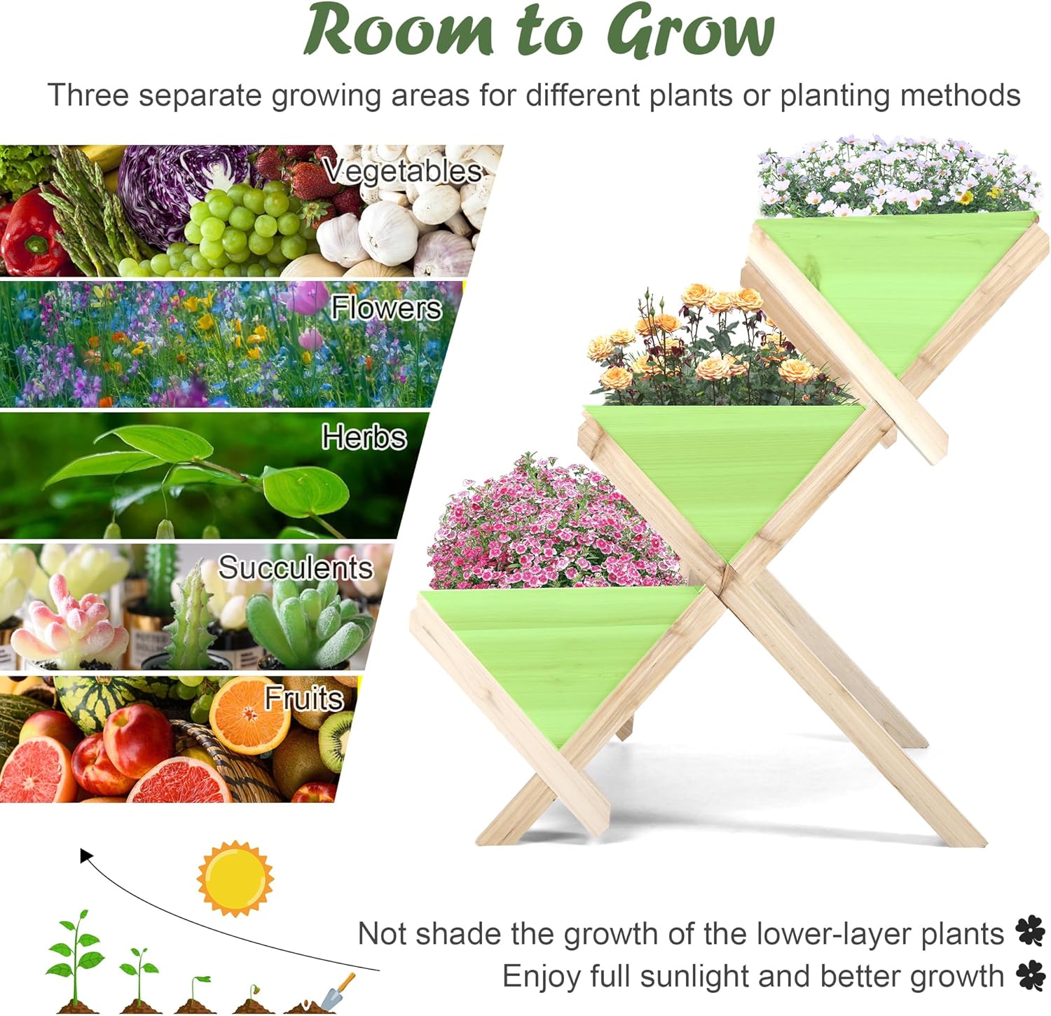3-Tier Wooden Vertical Raised Garden Bed