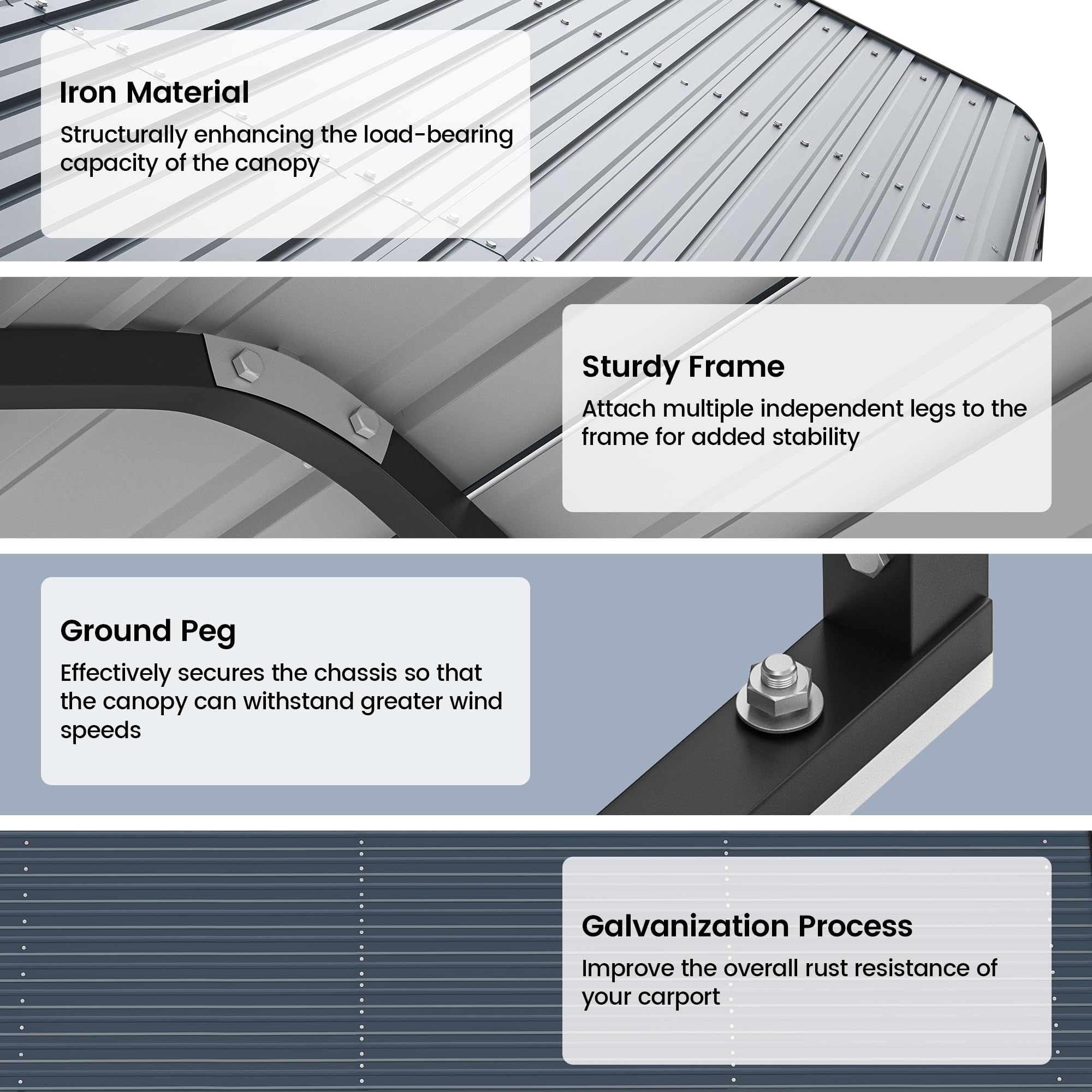 12x20 Ft Real Relax Heavy-Duty Carport