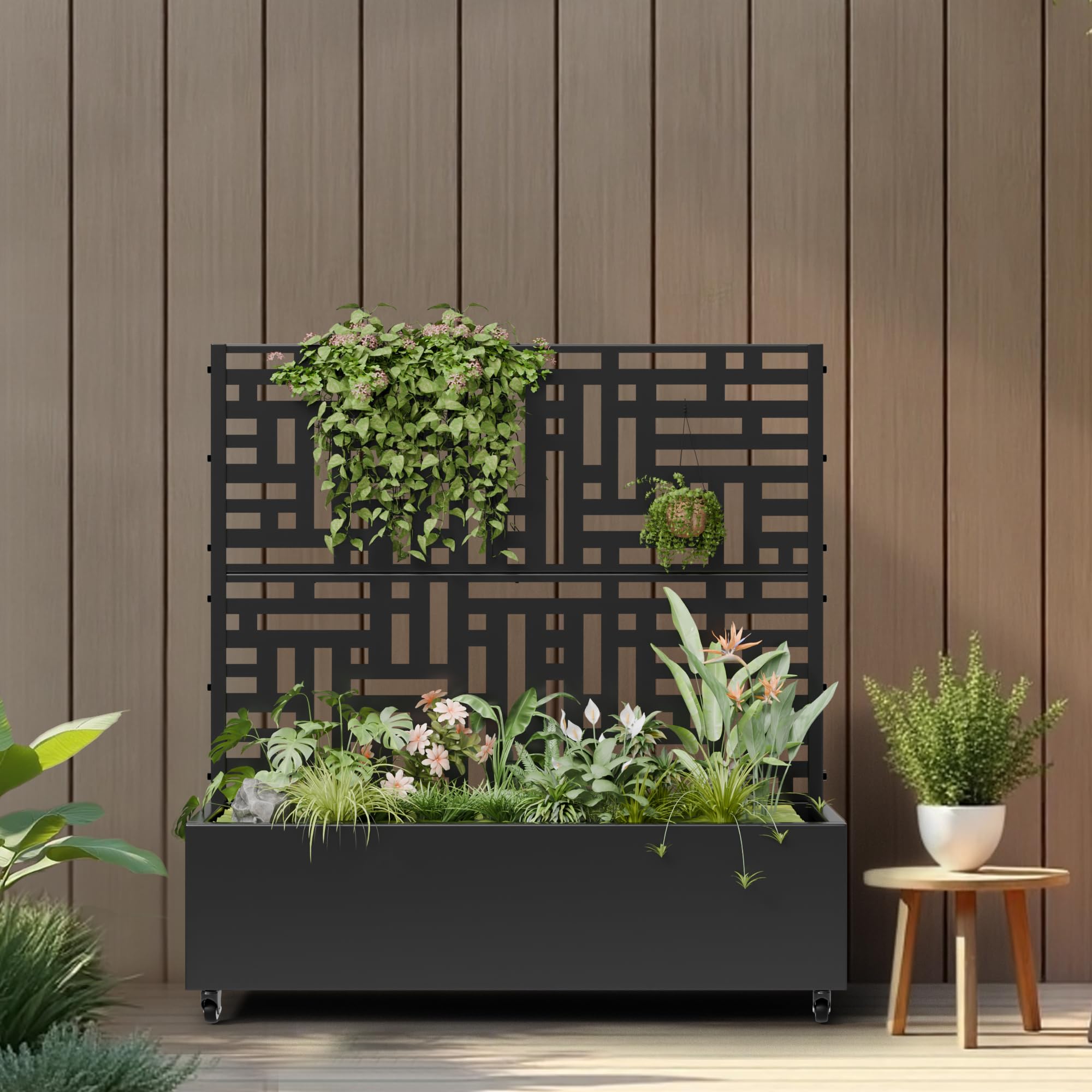 Casaphoria Metal Raised Garden Bed with Trellis