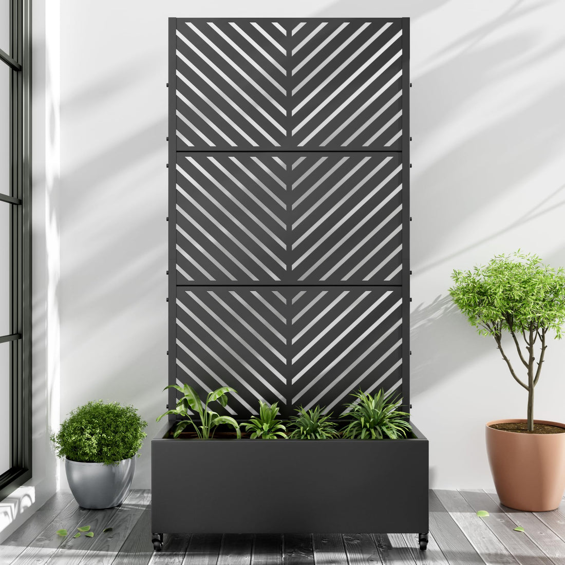 Casaphoria Metal Raised Garden Bed with Trellis