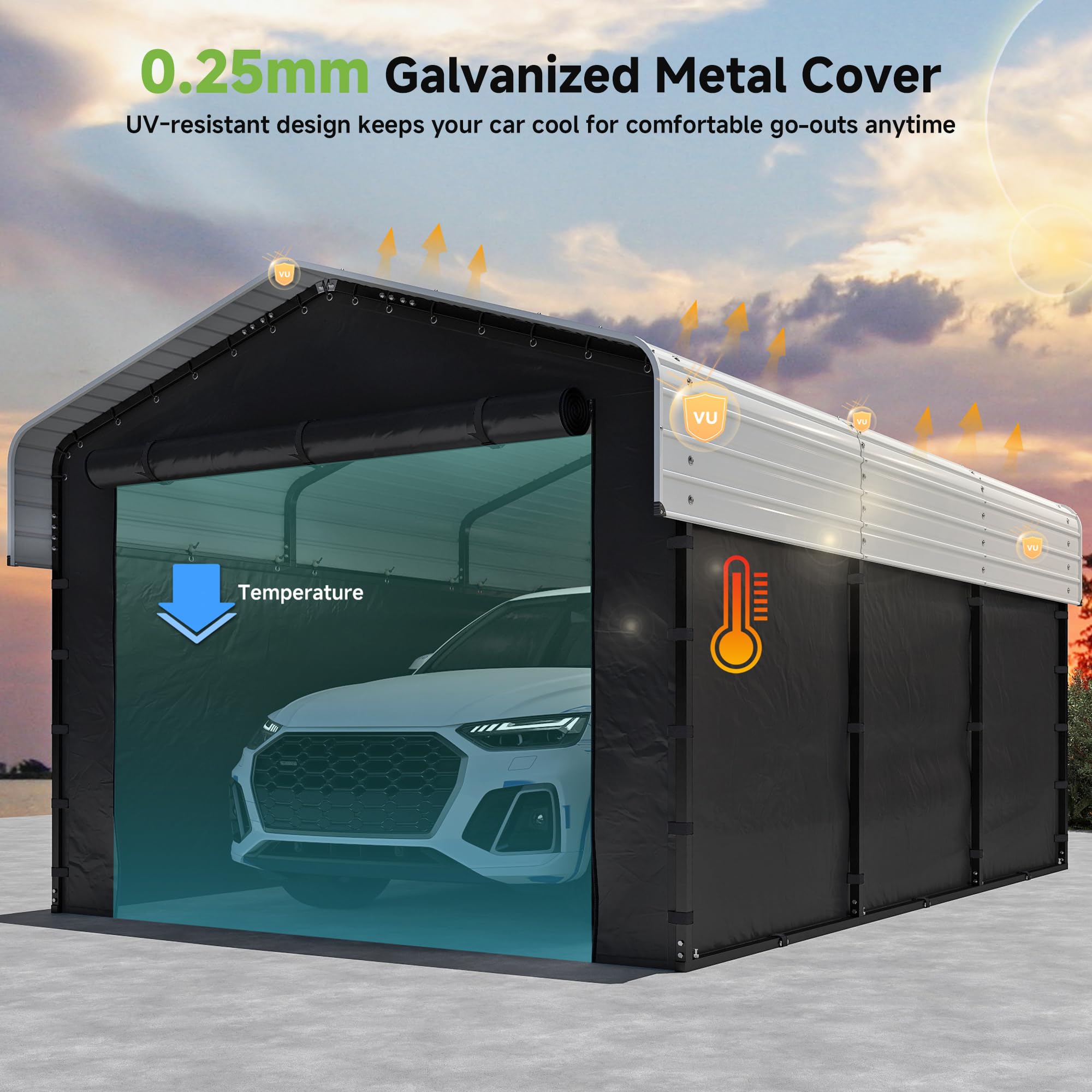 12x20 Ft Real Relax Heavy-Duty Carport