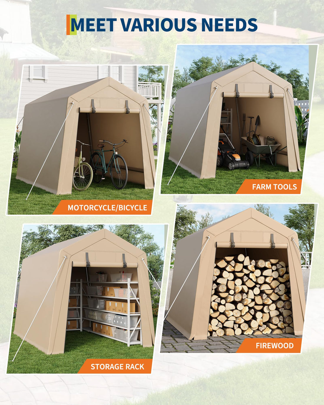 6x6 Ft Heavy-Duty Carport Tent