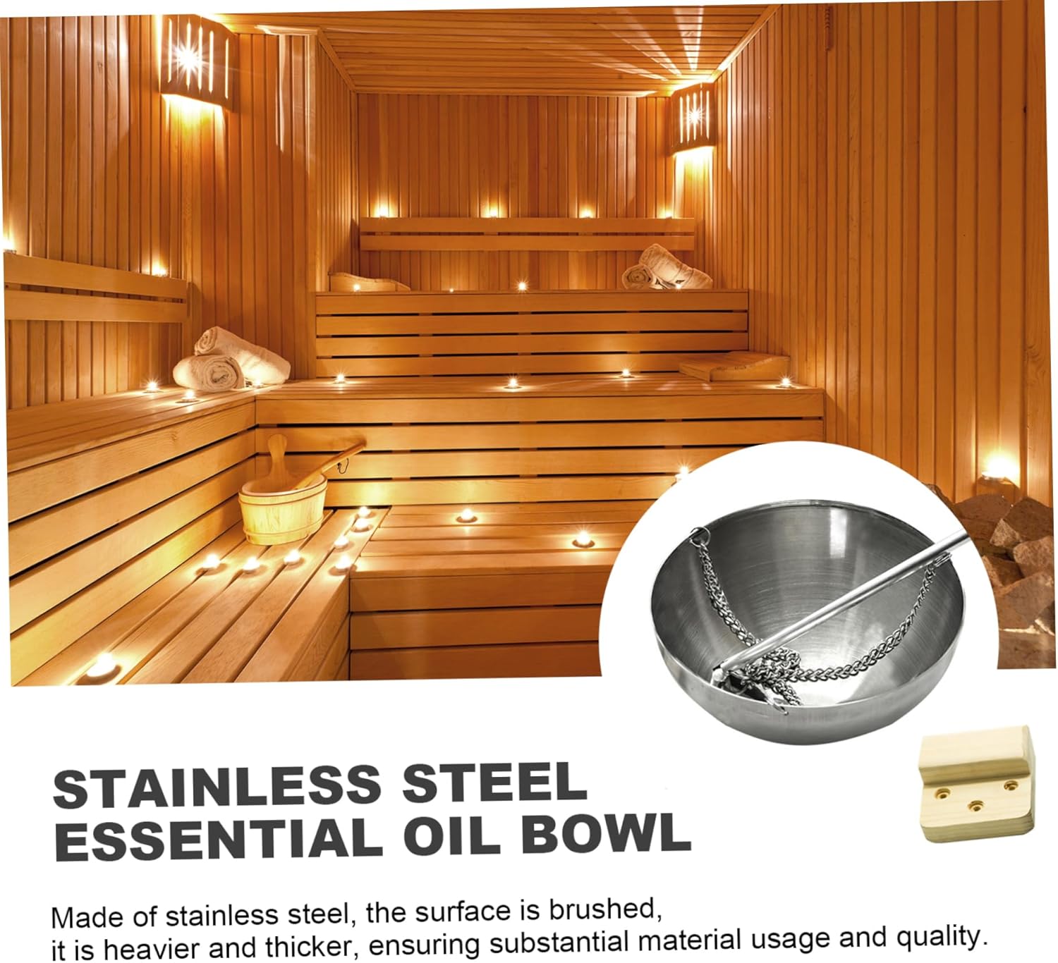 Stainless Steel Sauna Oil Bowl 12cm