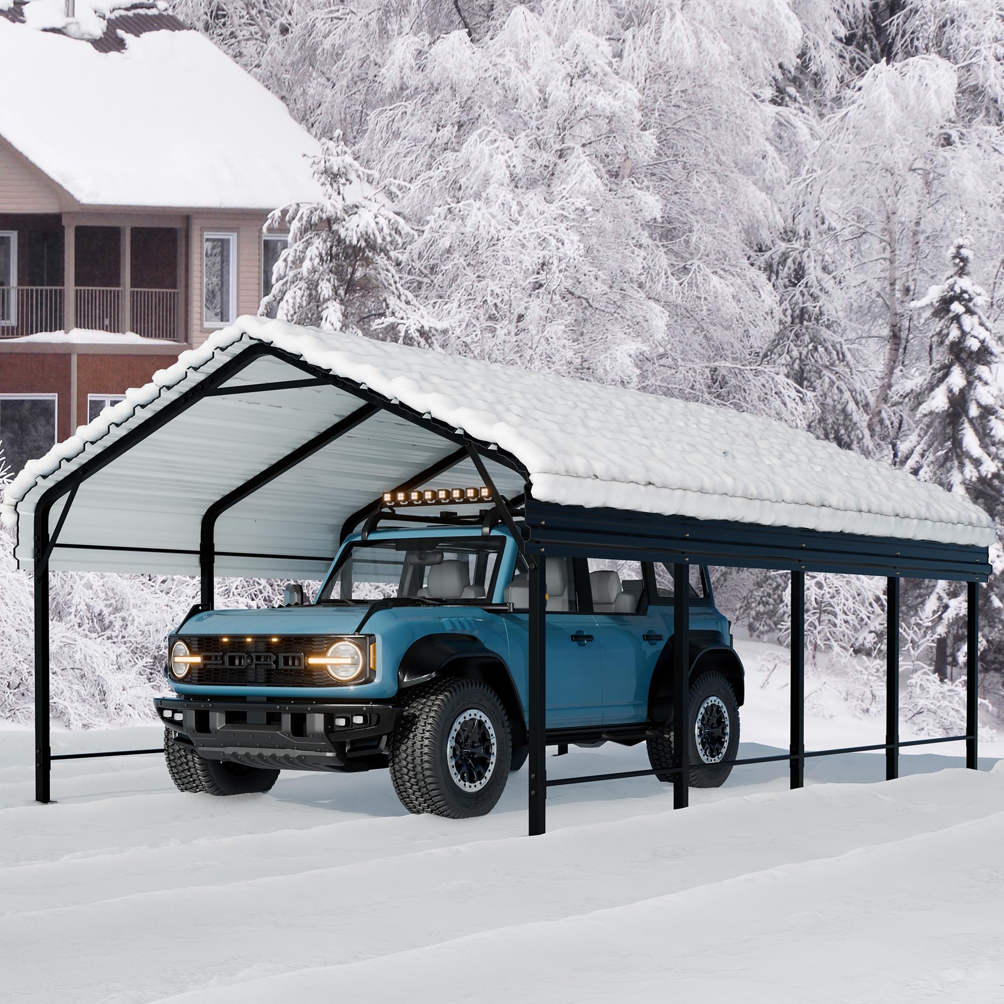 12x20 Ft Walsunny Heavy-Duty Carport